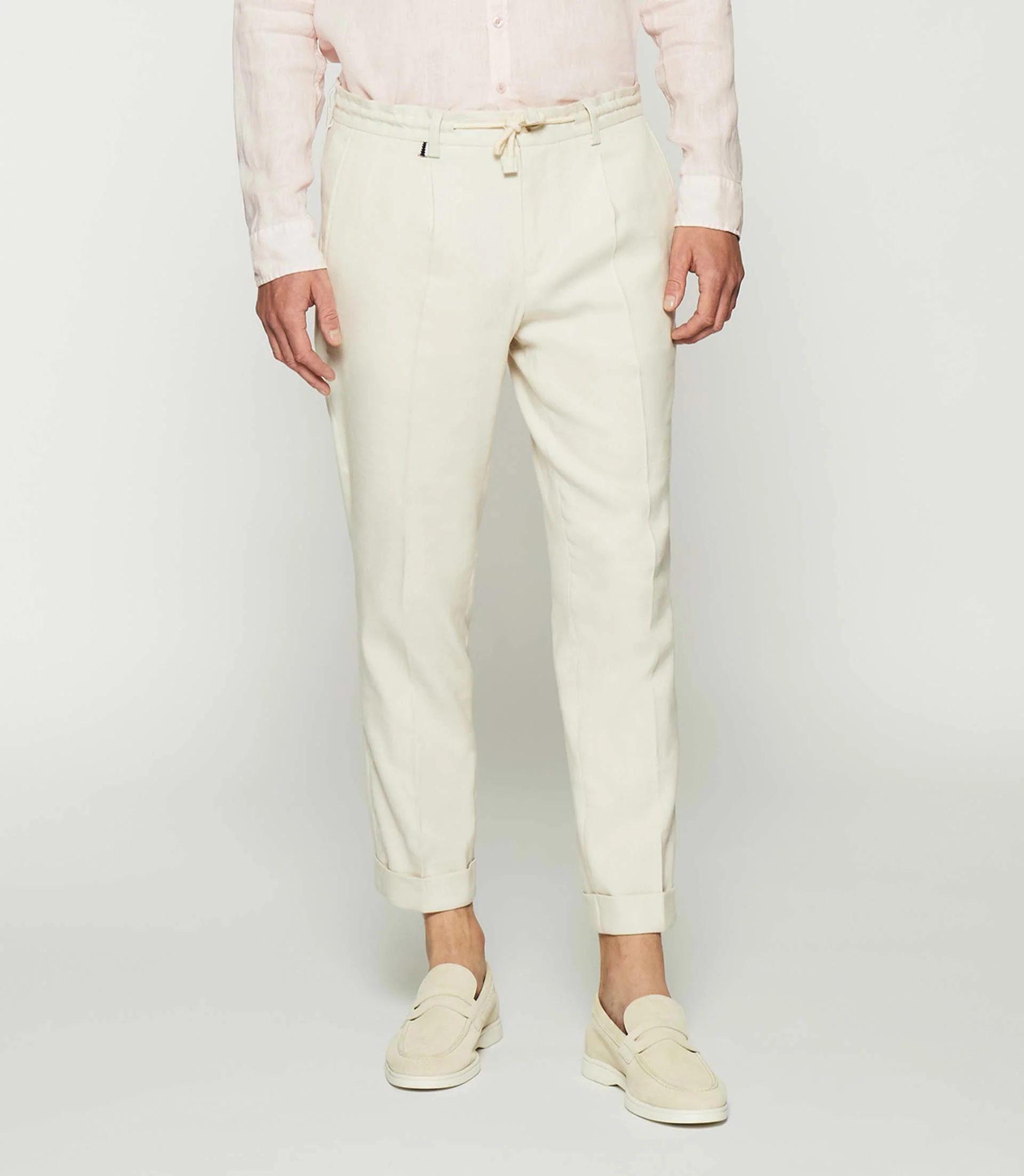 Pantalon ville en lin beige BALICIO