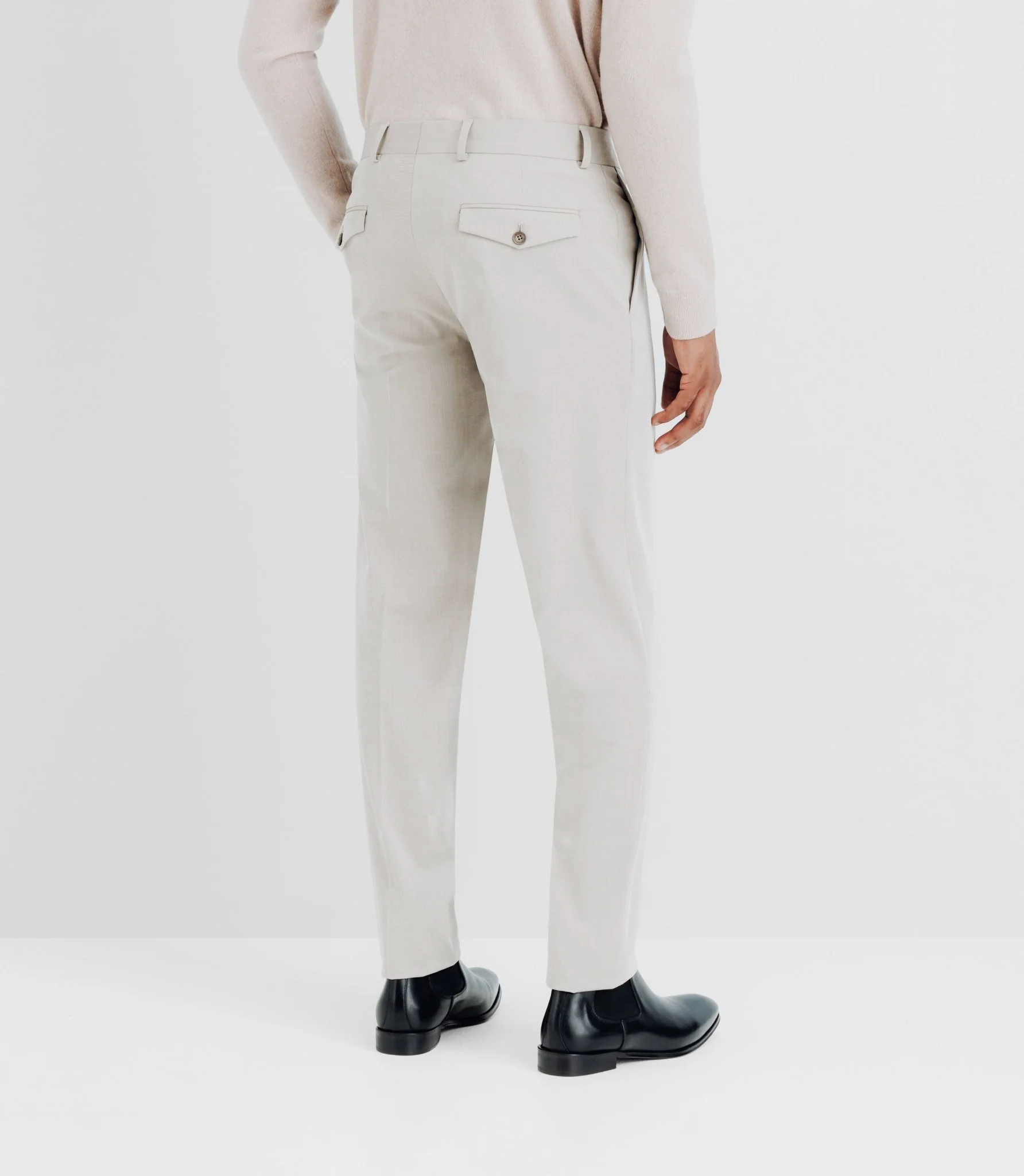 Pantalon ville ajusté beige - Image 4