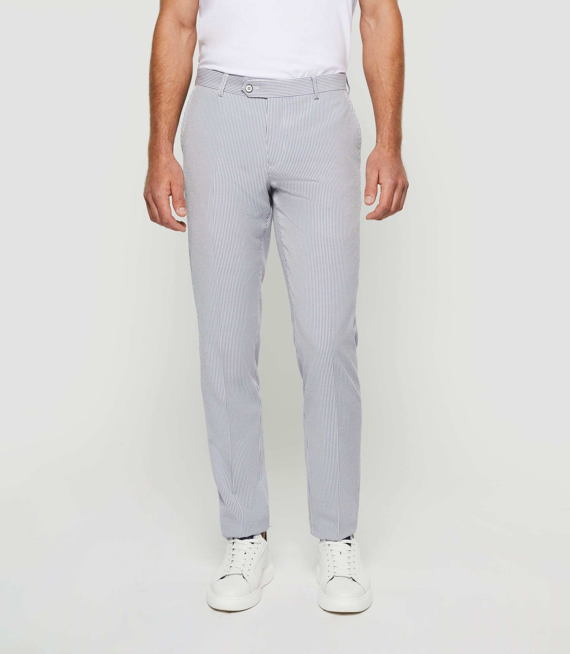 Pantalon ville à rayures blanc "Balao"