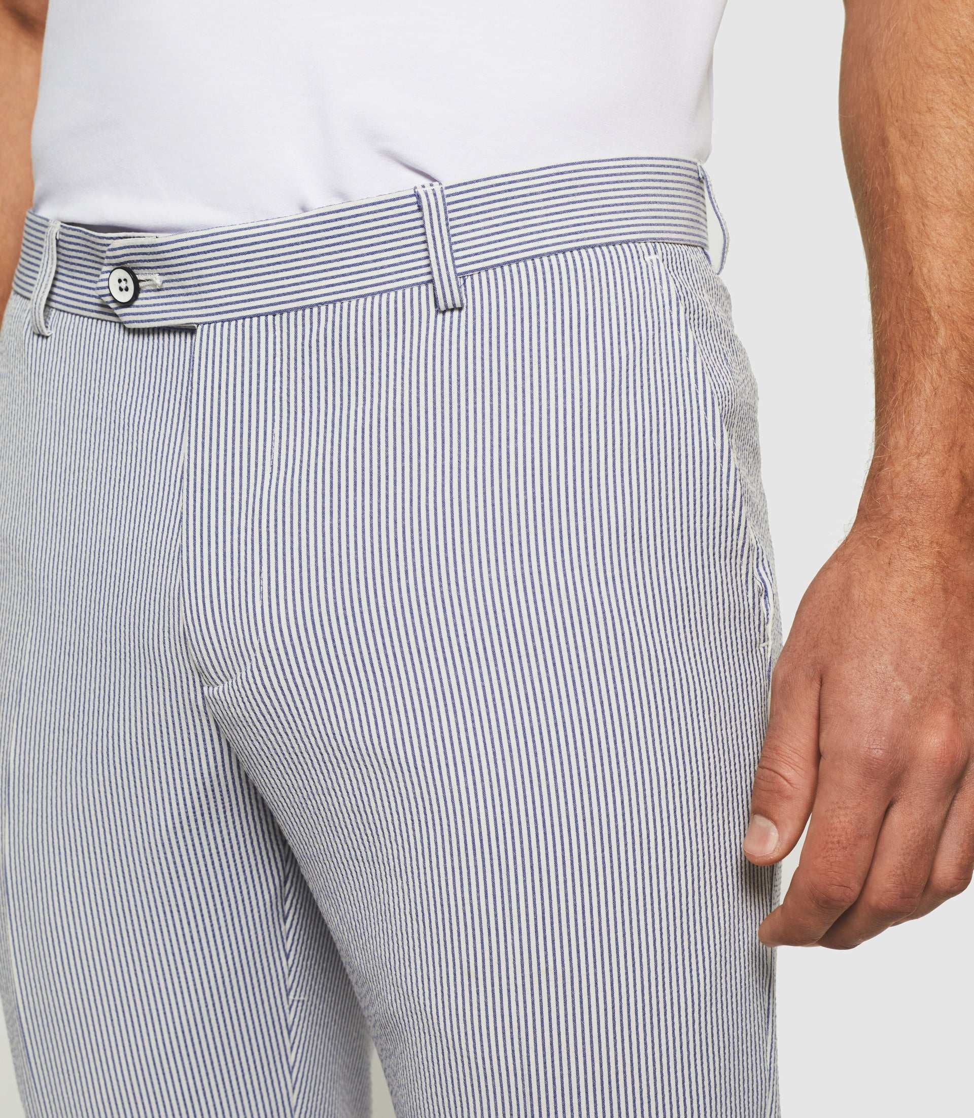 Pantalon ville à rayures blanc "Balao" - Image 2