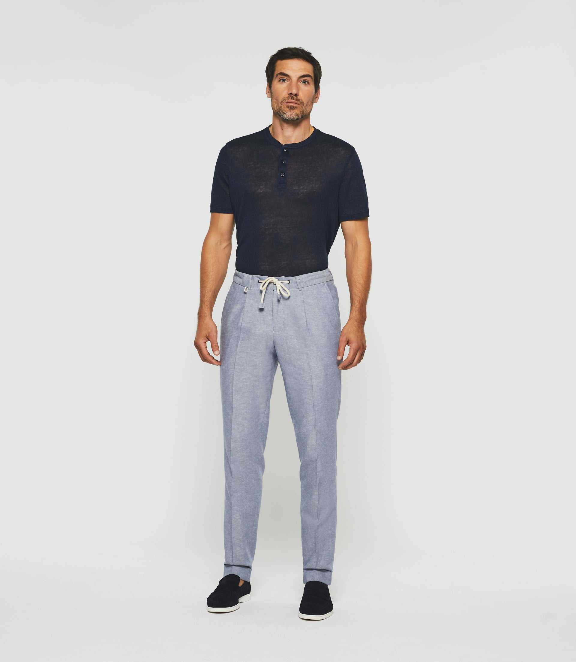 Pantalon ville en lin bleu ciel "Balicio" - Image 4