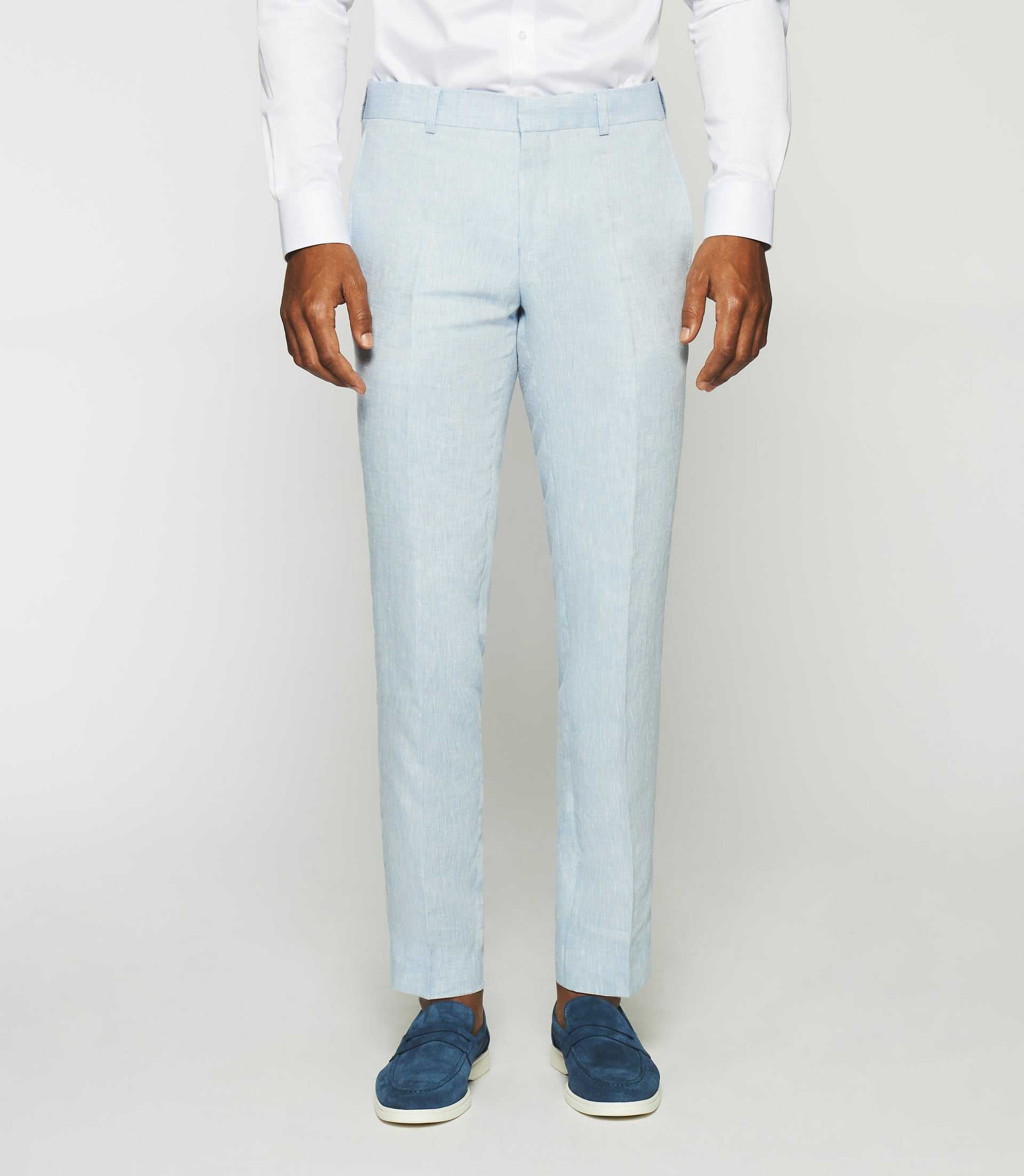 Pantalon en lin bleu ciel BCELESTE