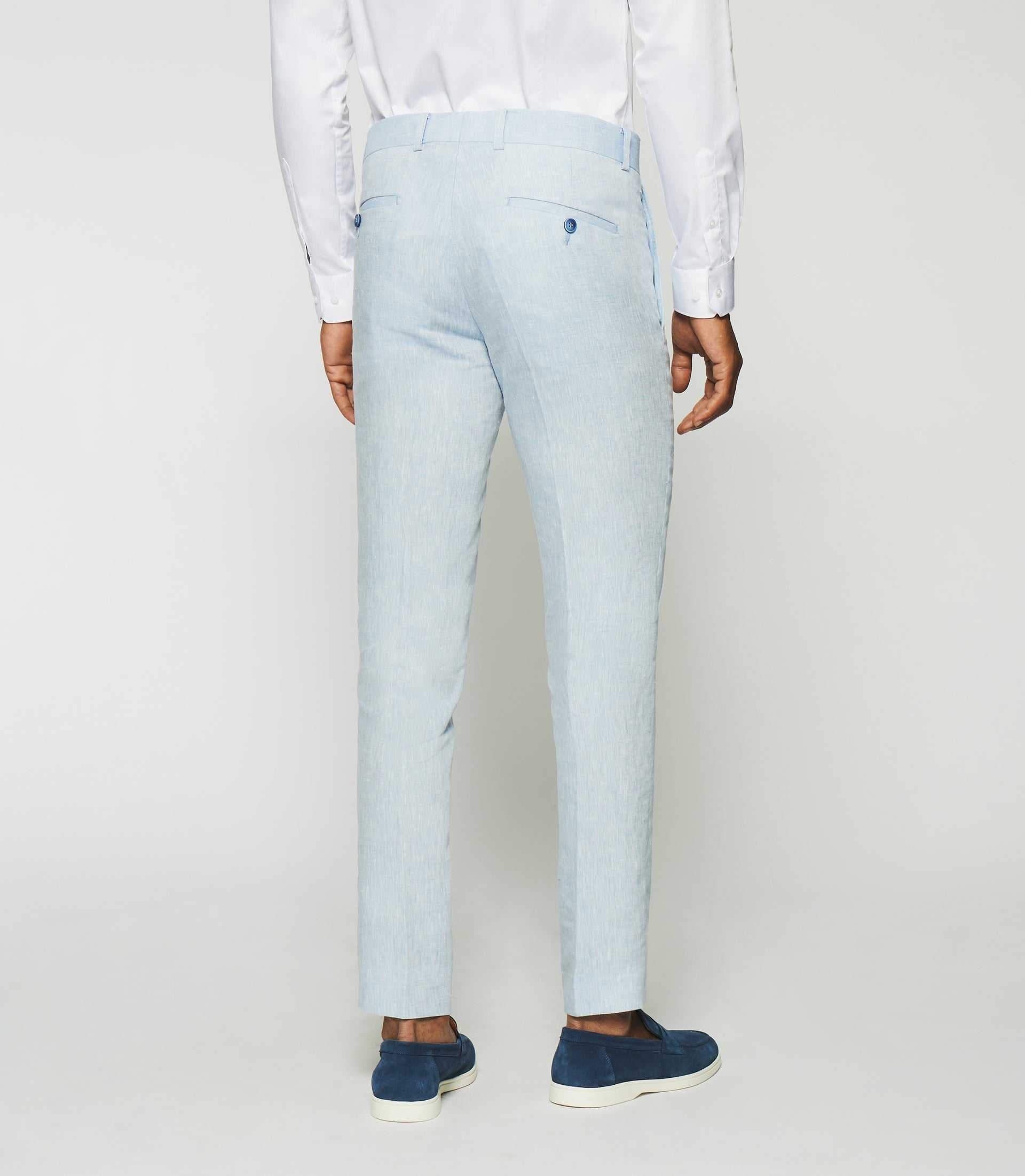 Pantalon en lin bleu ciel BCELESTE - Image 4