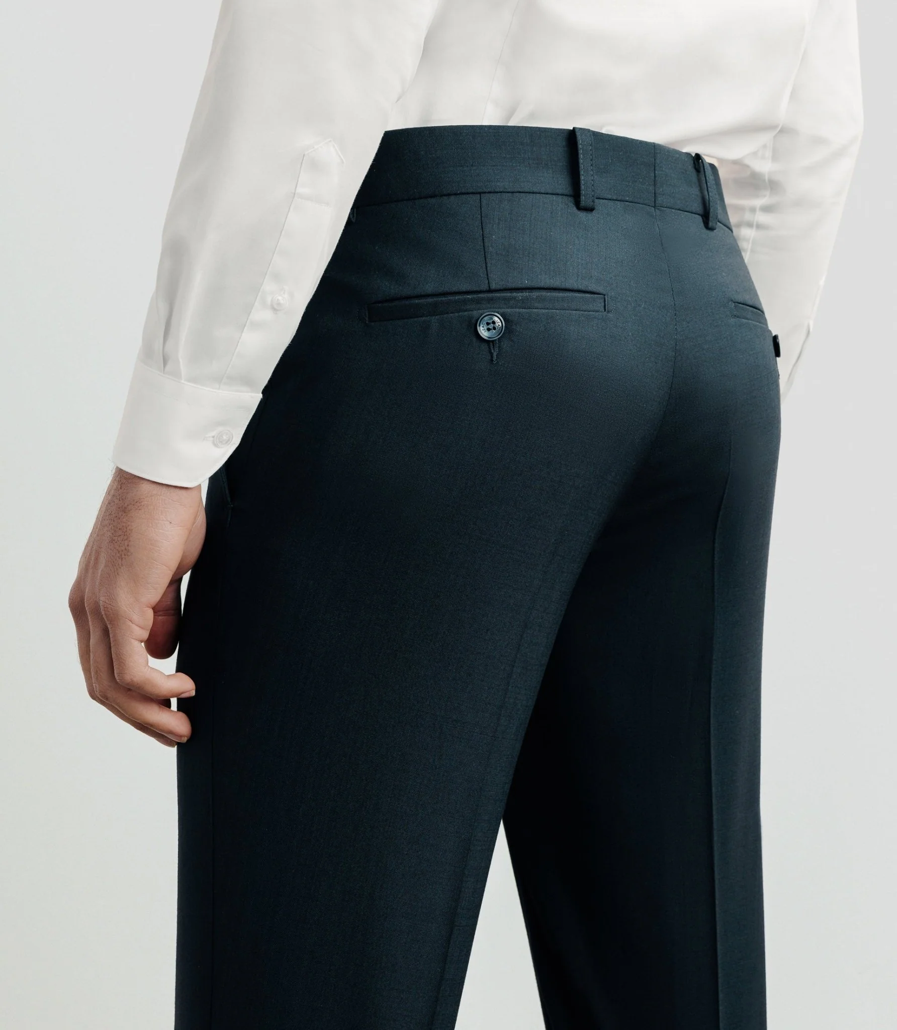 Pantalon ville en laine bleu marine - Image 3