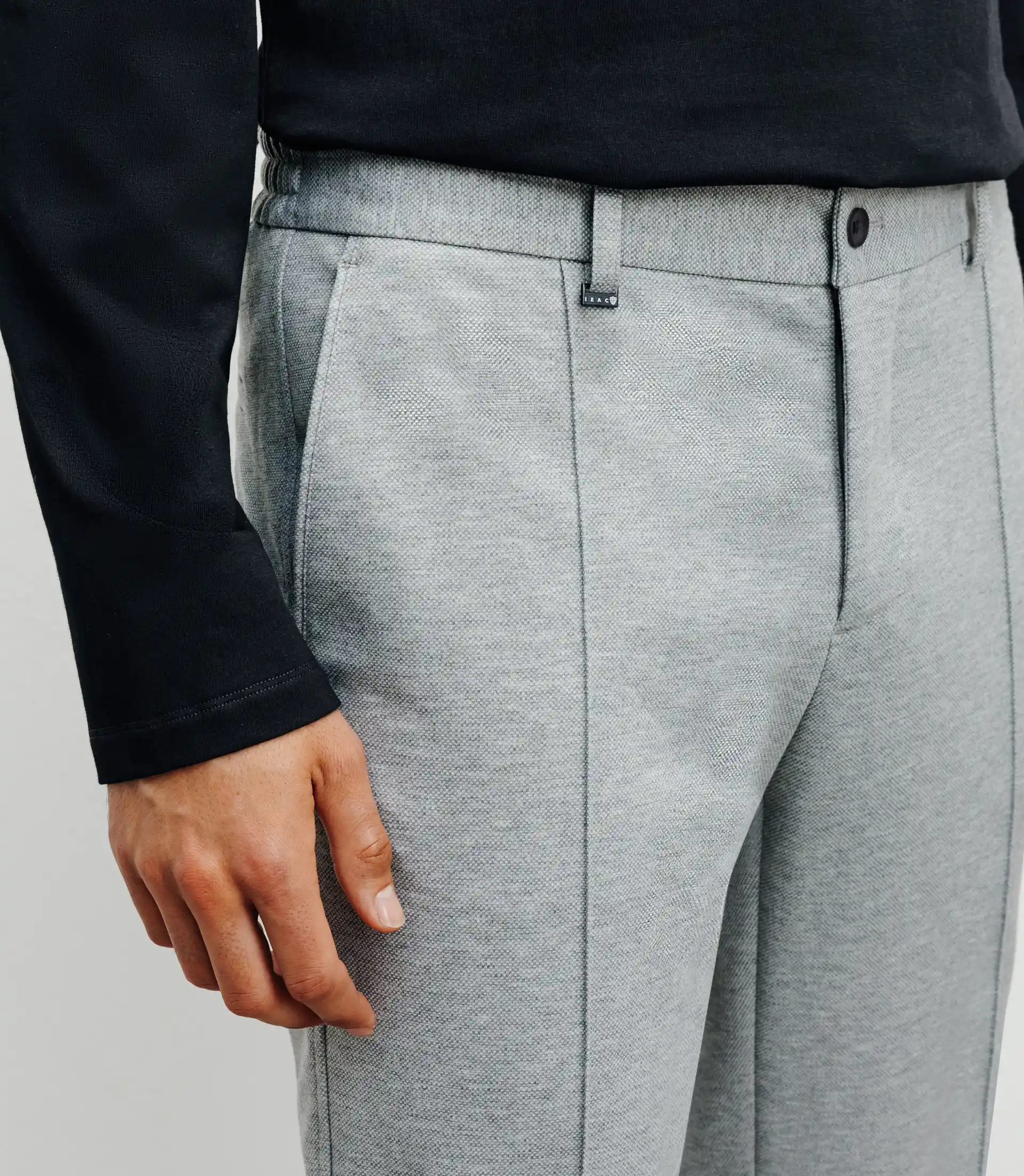 Pantalon ville en maille gris - Image 2