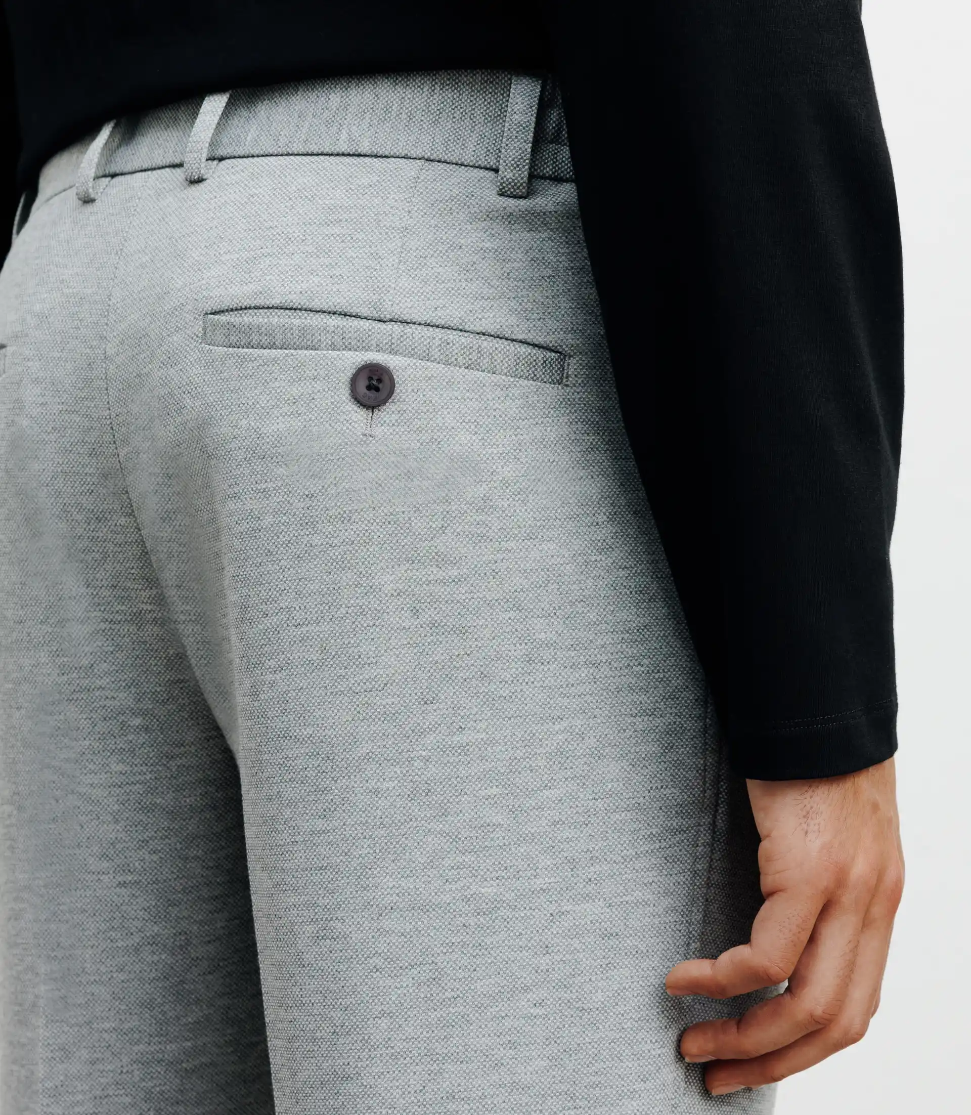 Pantalon ville en maille gris - Image 3