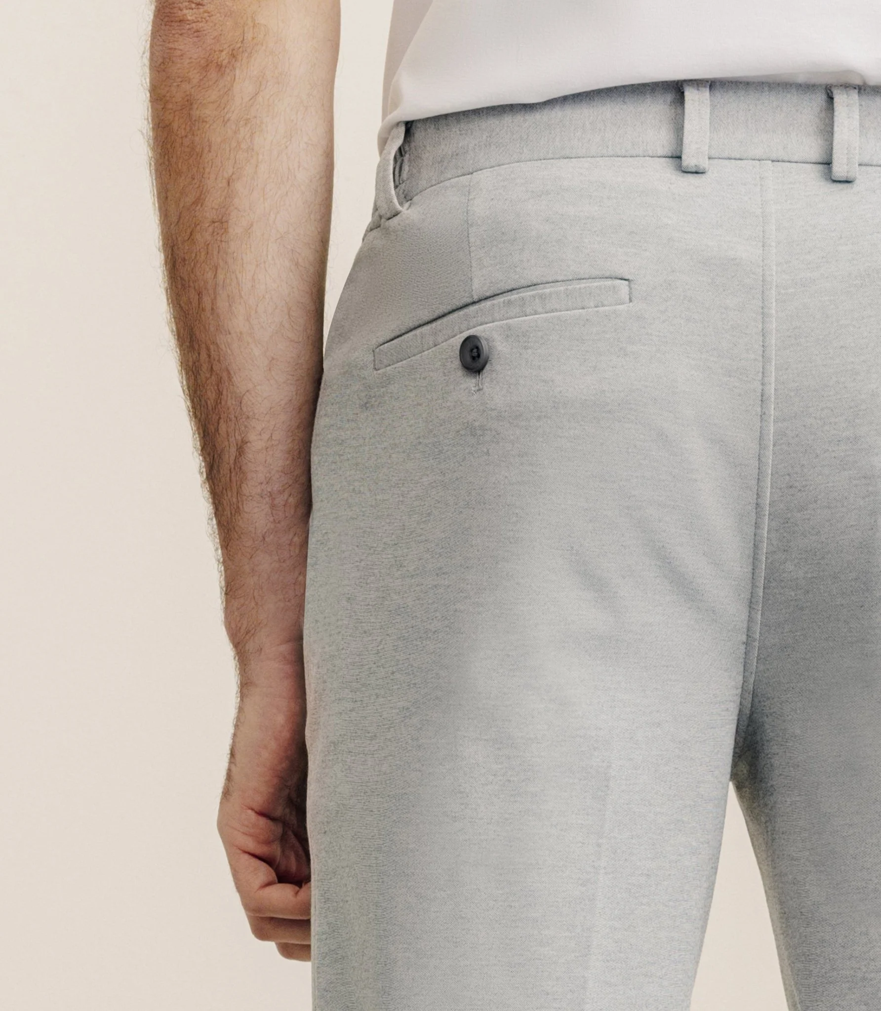 Pantalon ville en maille gris - Image 3