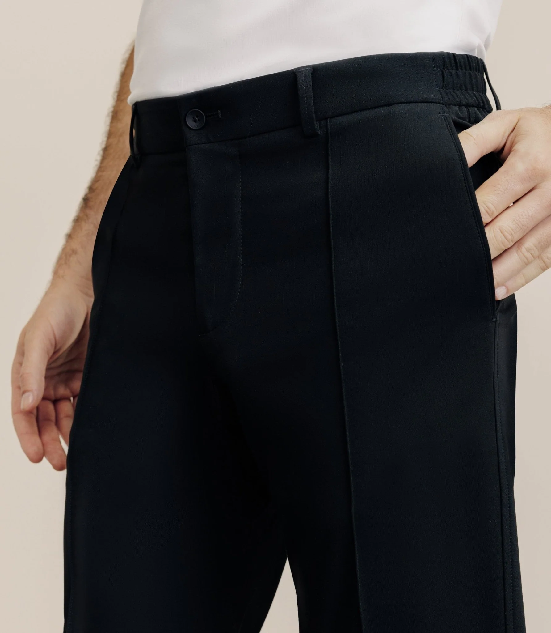 Pantalon ville en maille noir - Image 2