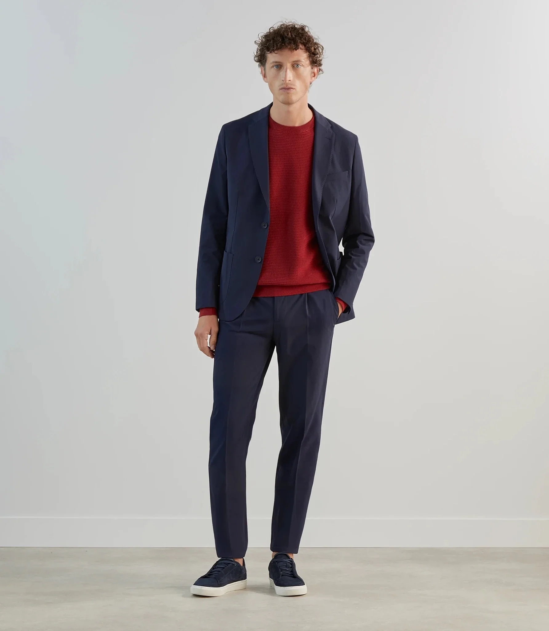 Pantalon ville en tissu technique marine - Image 5