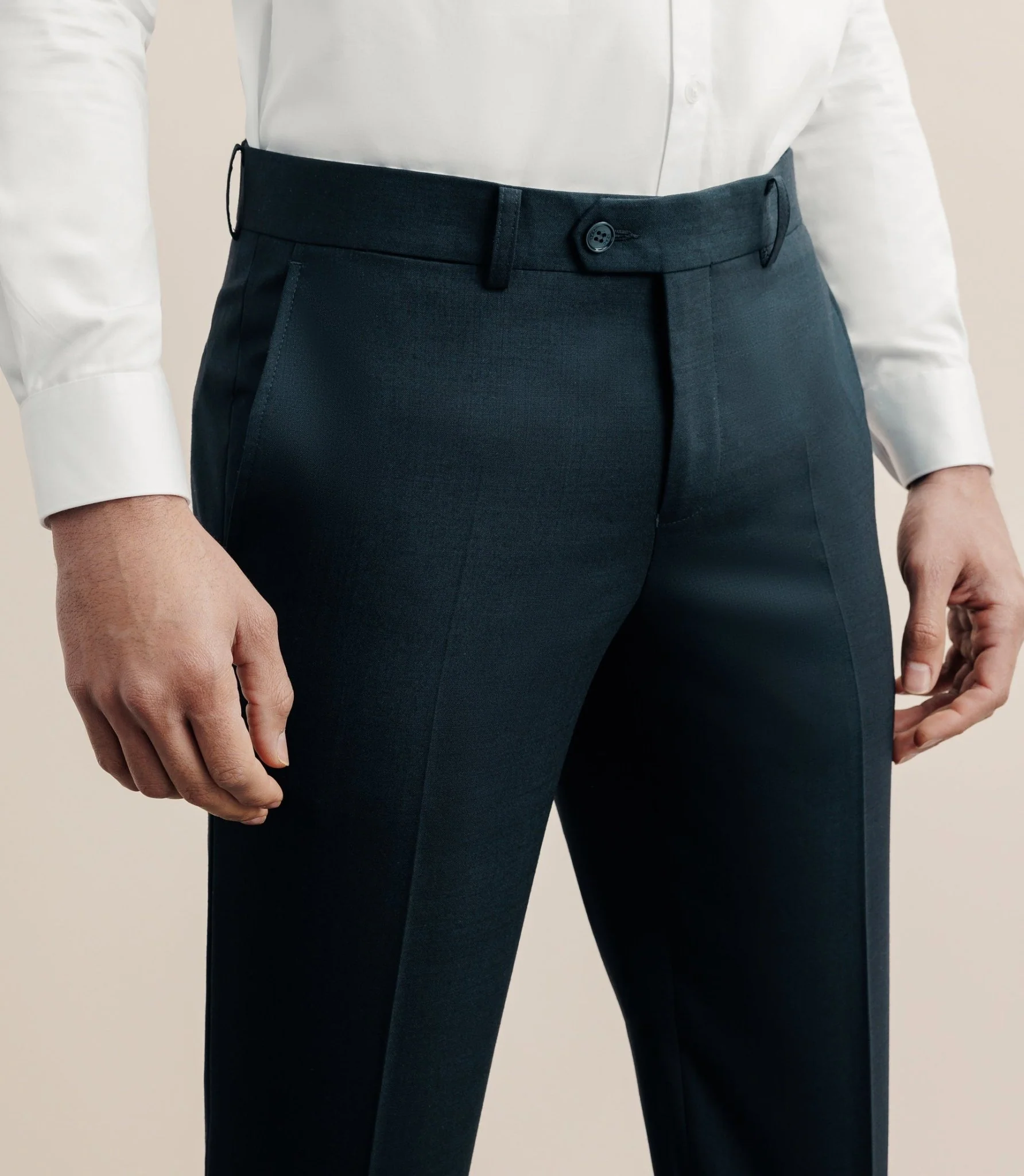 Pantalon ville 100% laine marine - Image 2