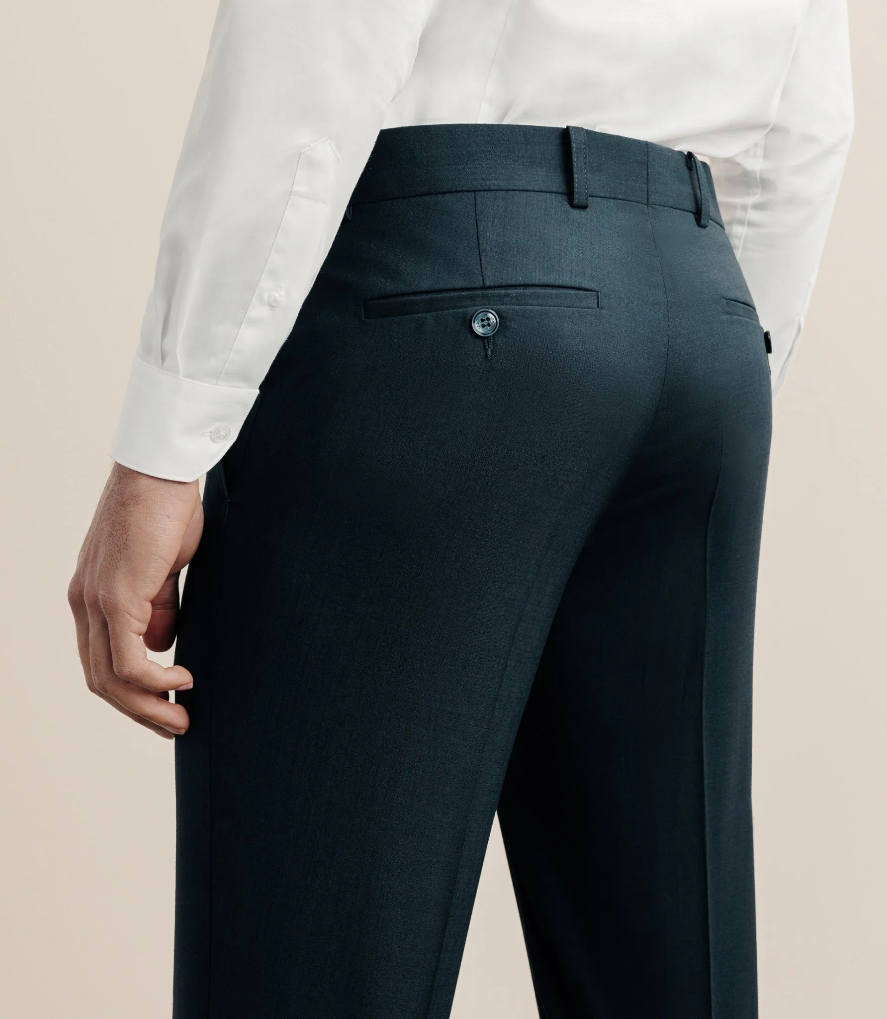 Pantalon ville 100% laine marine - Image 3