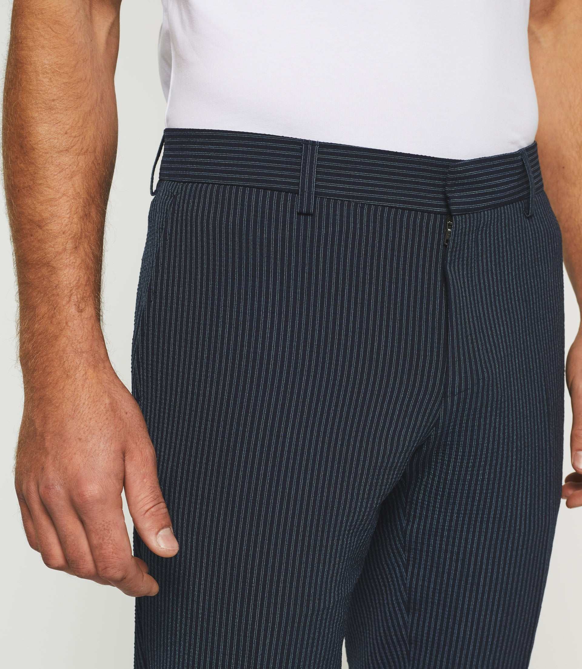 Pantalon ville à rayures marine "Bcode" - Image 2