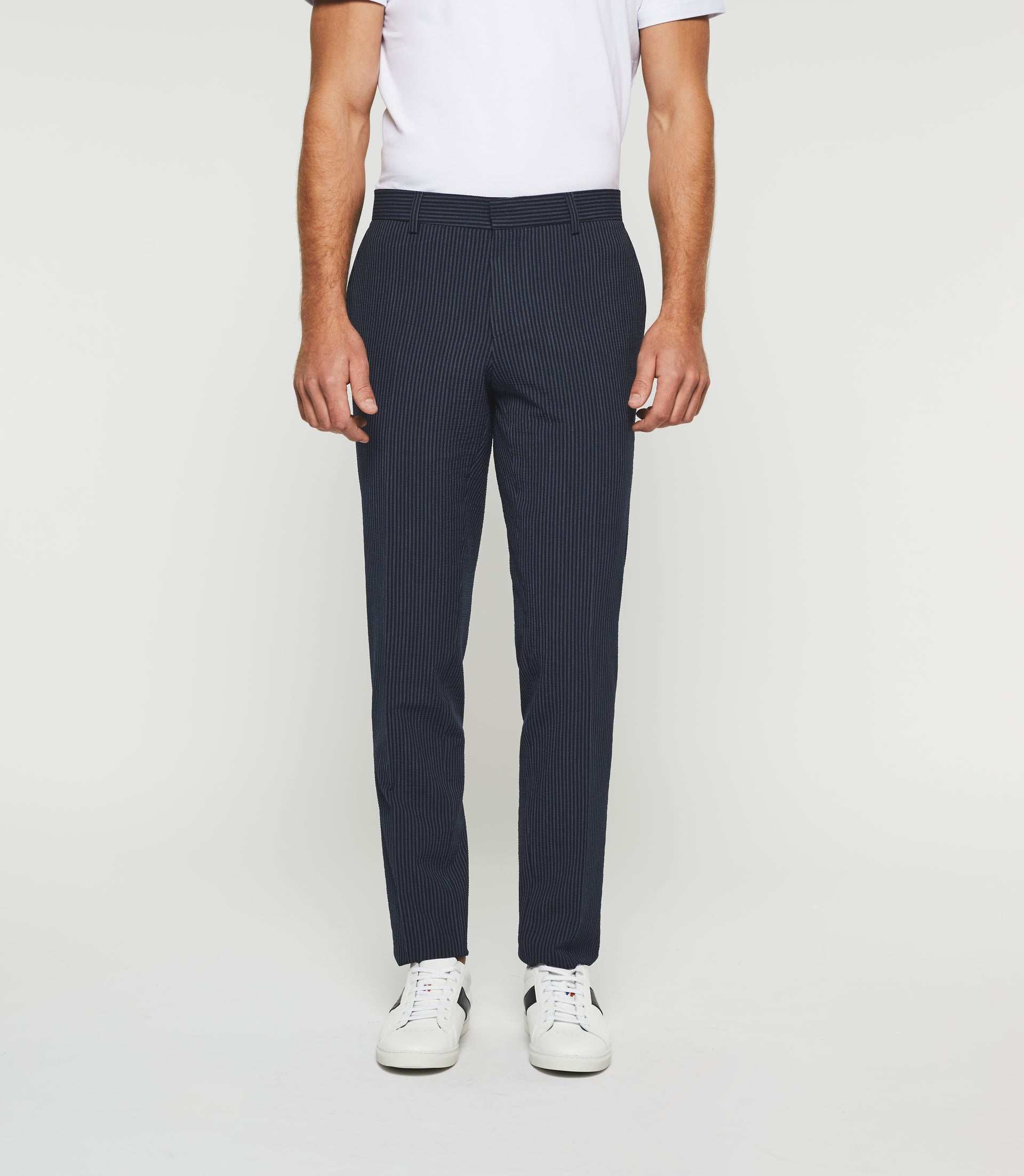 Pantalon ville à rayures marine "Bcode" - Image 5