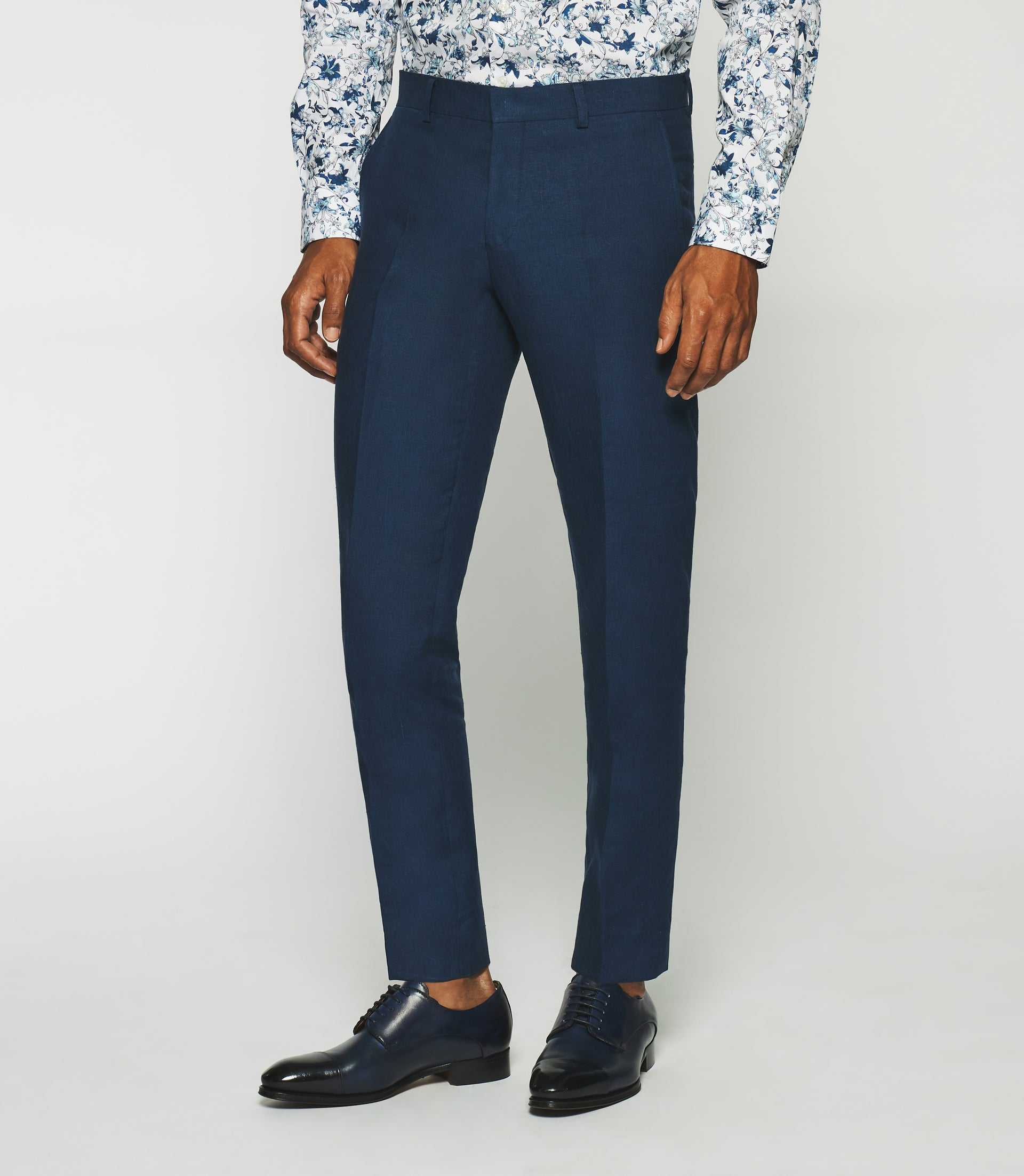 Pantalon en lin marine