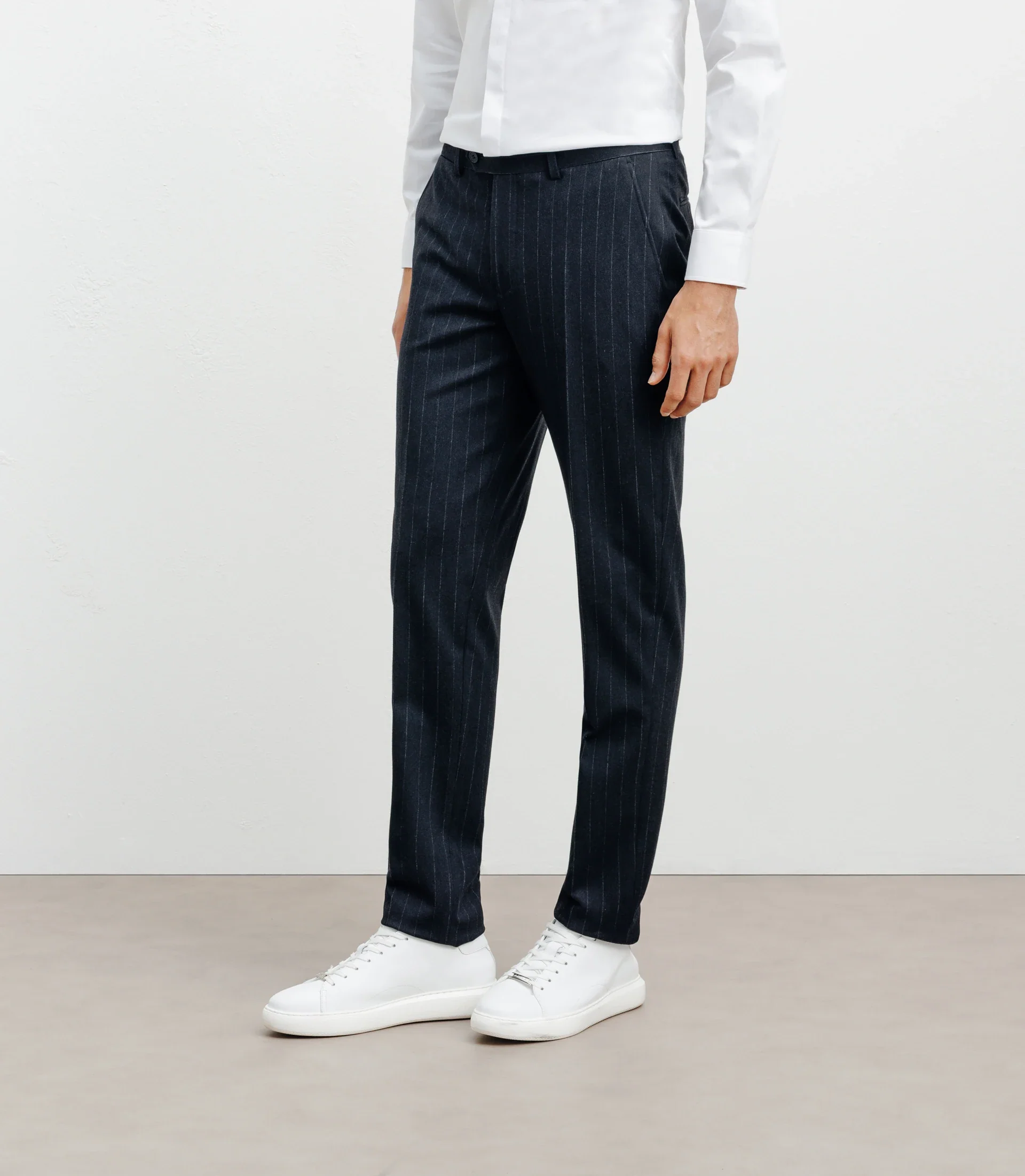Pantalon ville rayé marine