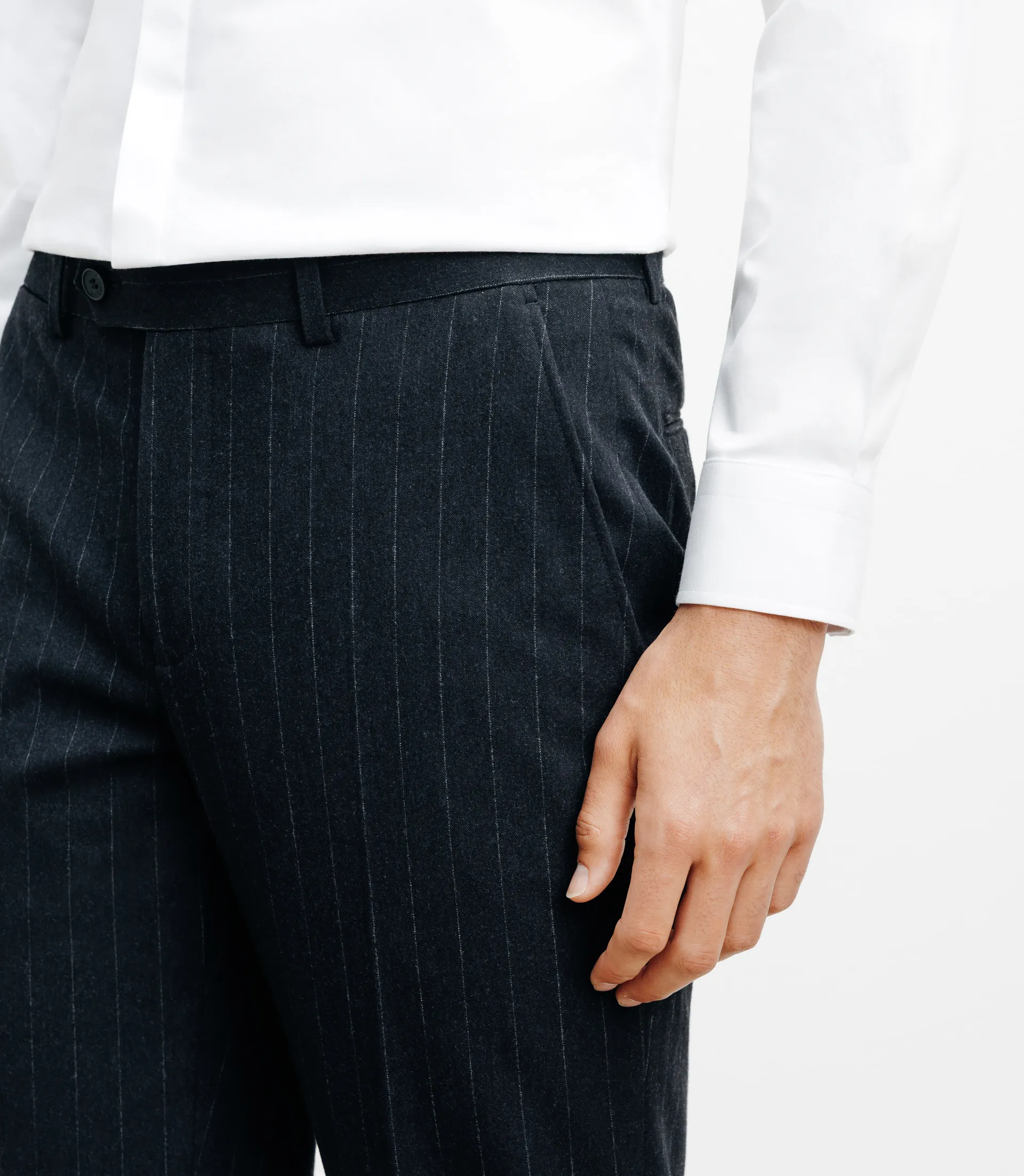 Pantalon ville rayé marine - Image 2