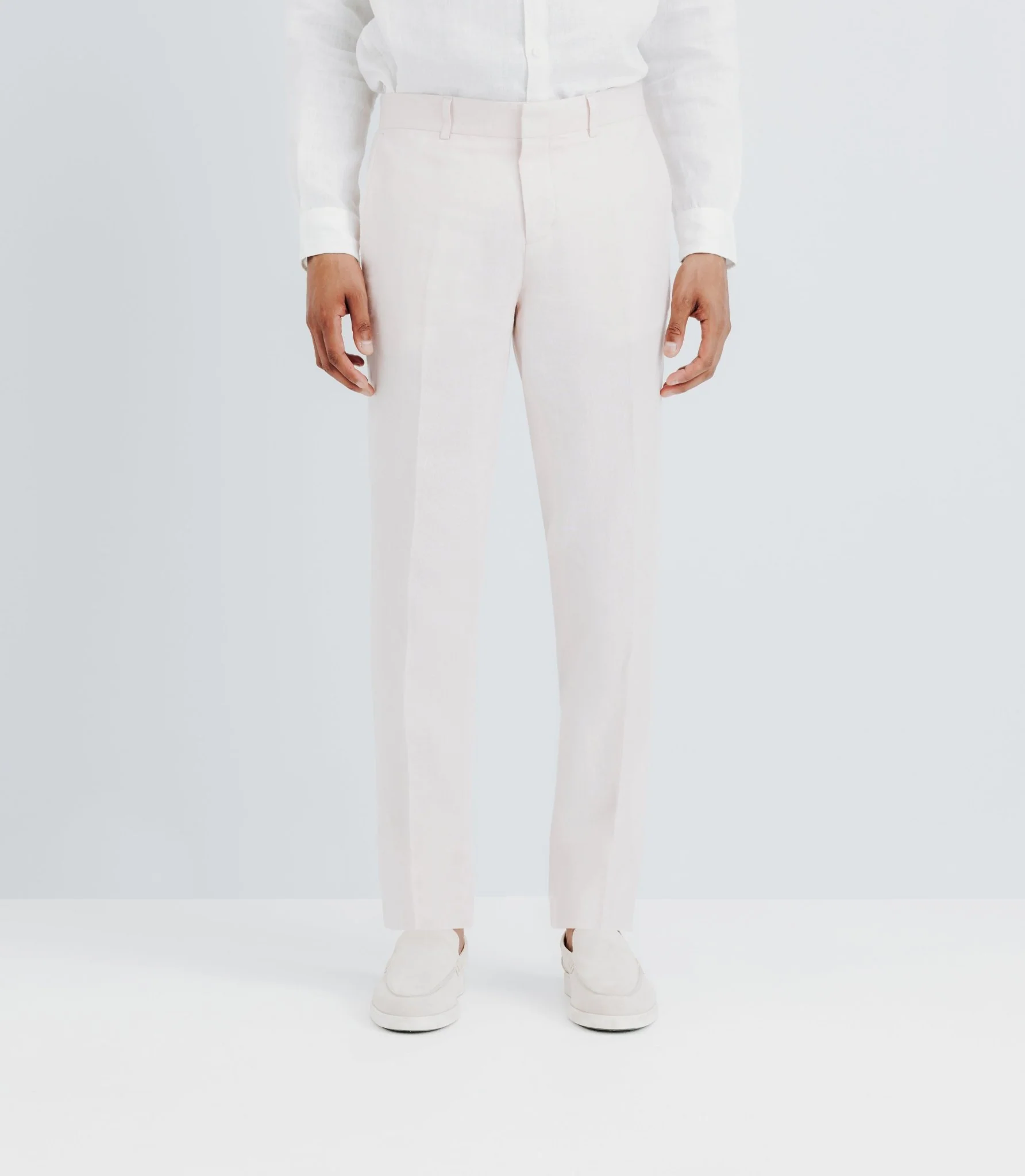 Pantalon ville 100% lin rose