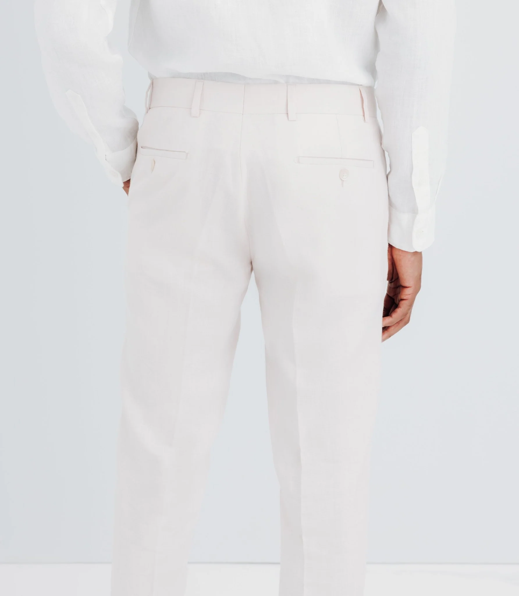 Pantalon ville 100% lin rose - Image 3