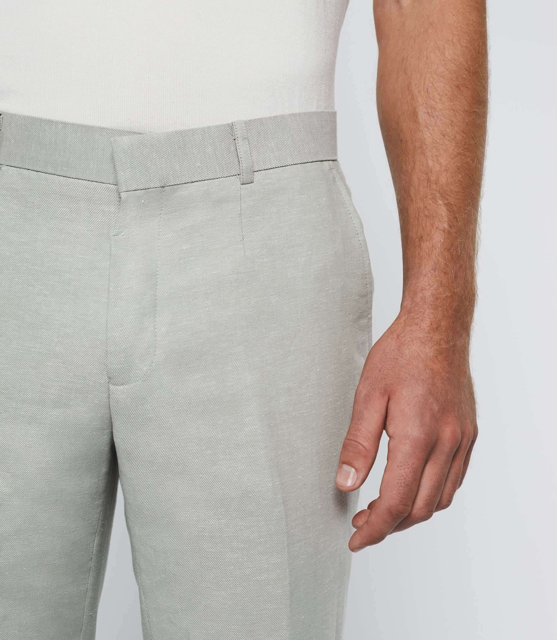 Pantalon ville en lin vert "Bcalice" - Image 2