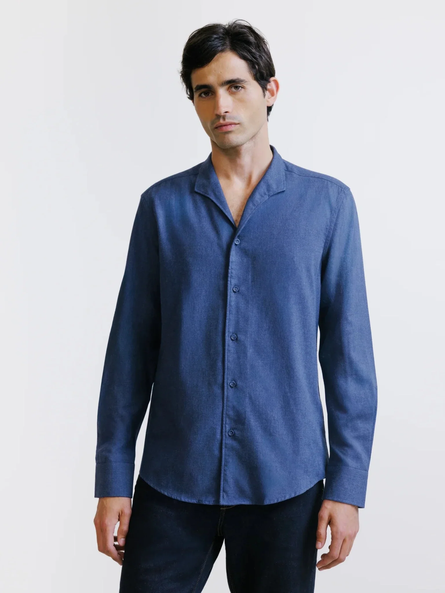 Chemise en flanelle marine