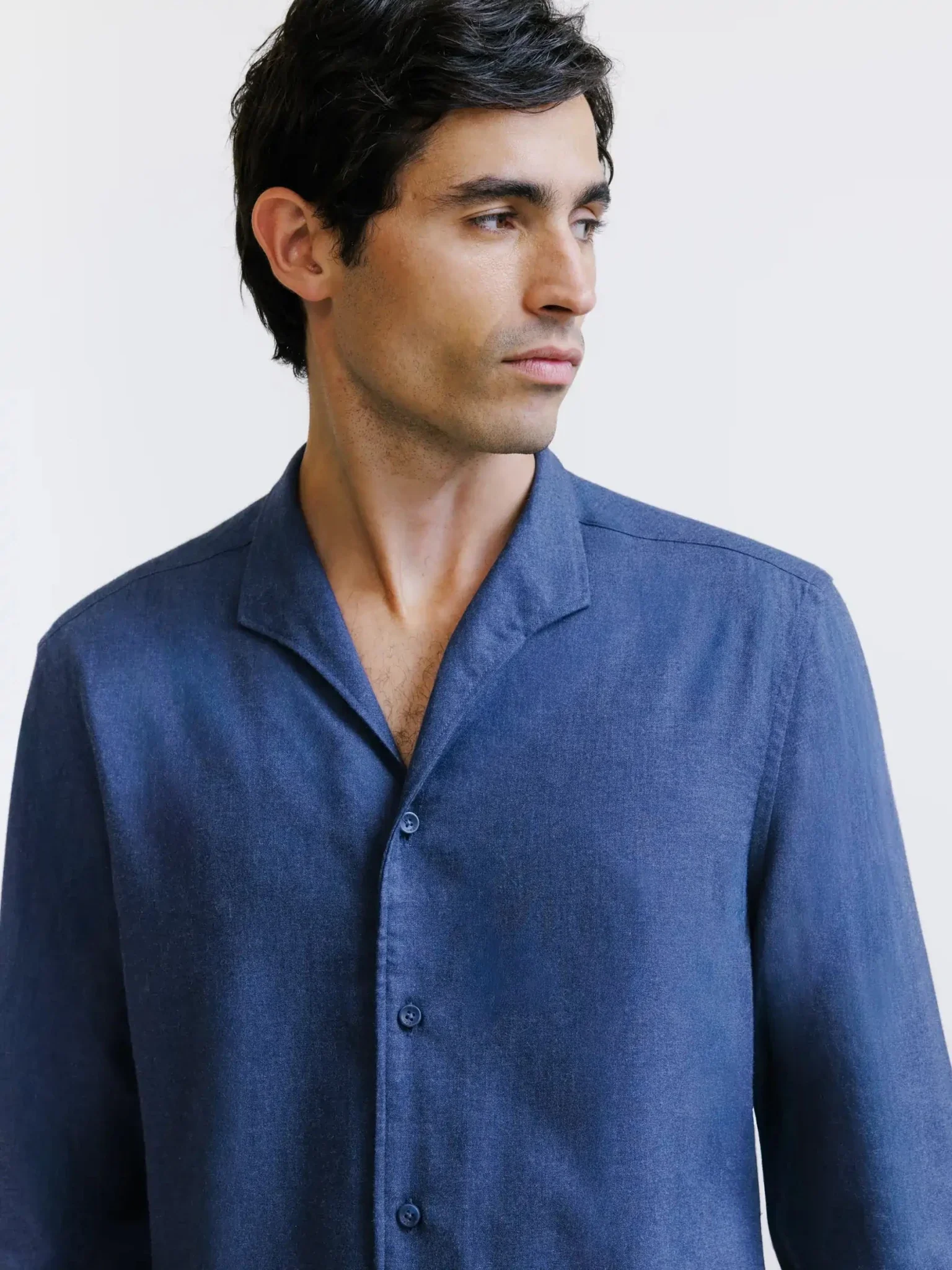 Chemise en flanelle marine - Image 2
