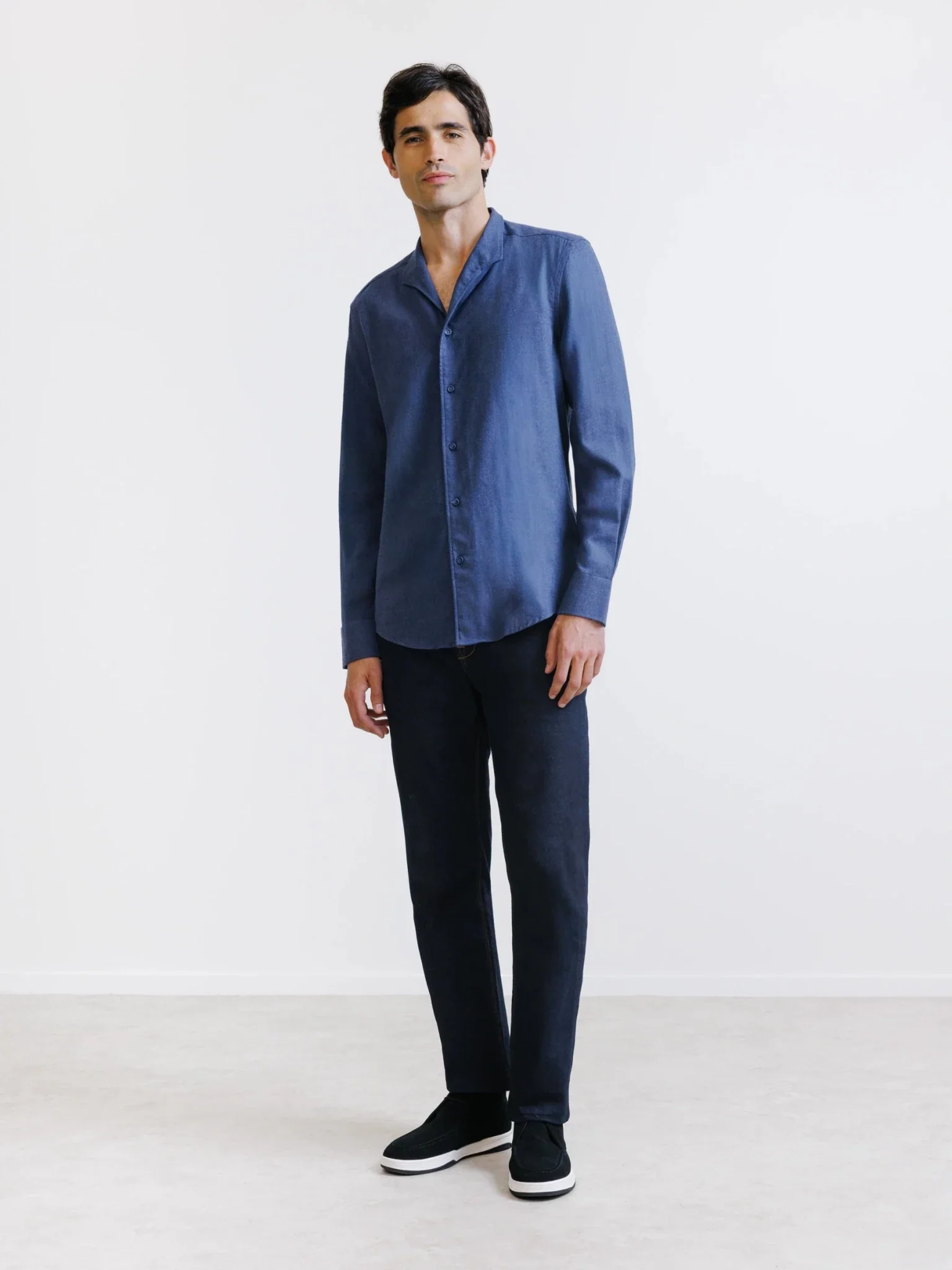 Chemise en flanelle marine - Image 3