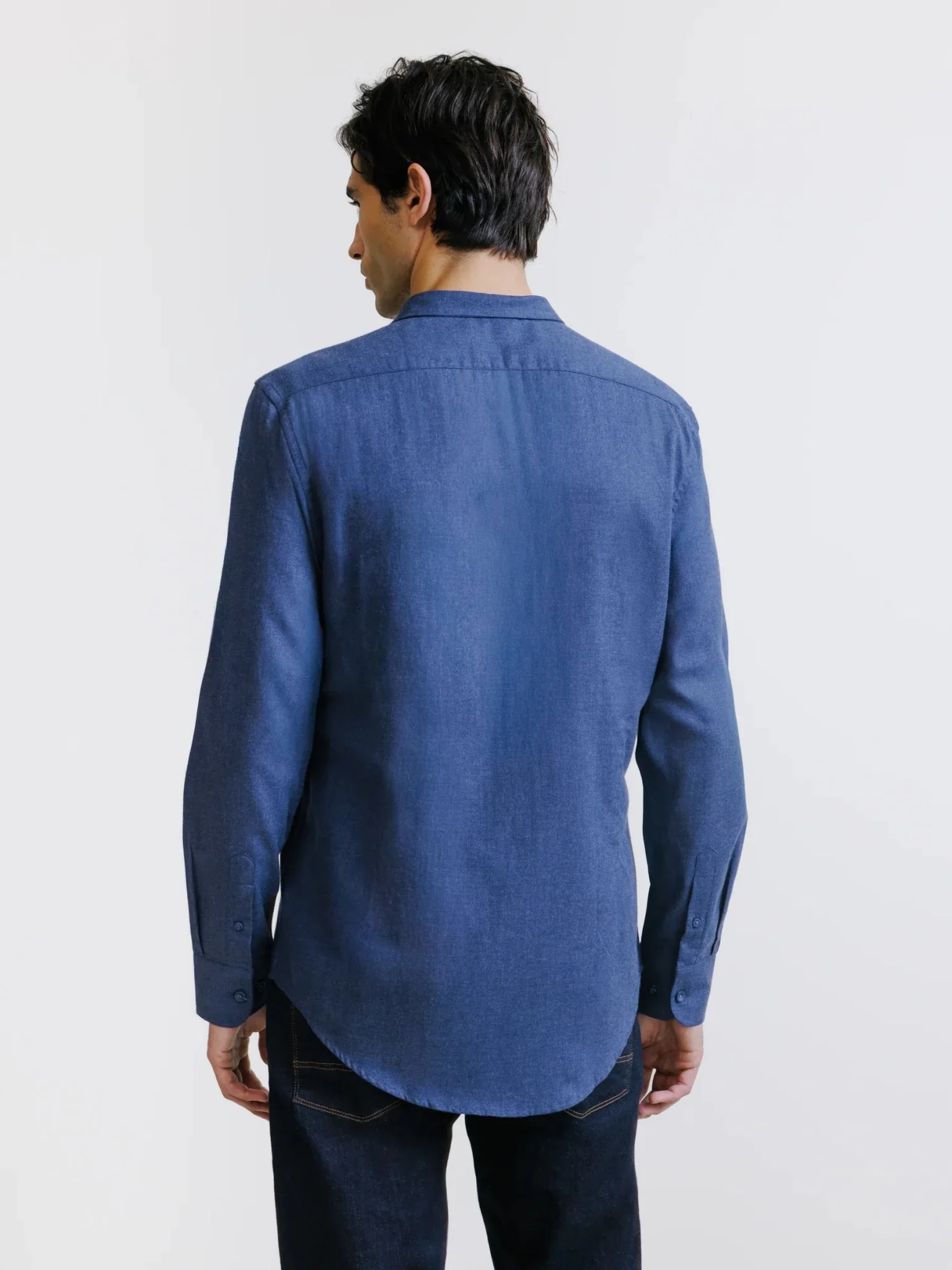 Chemise en flanelle marine - Image 4