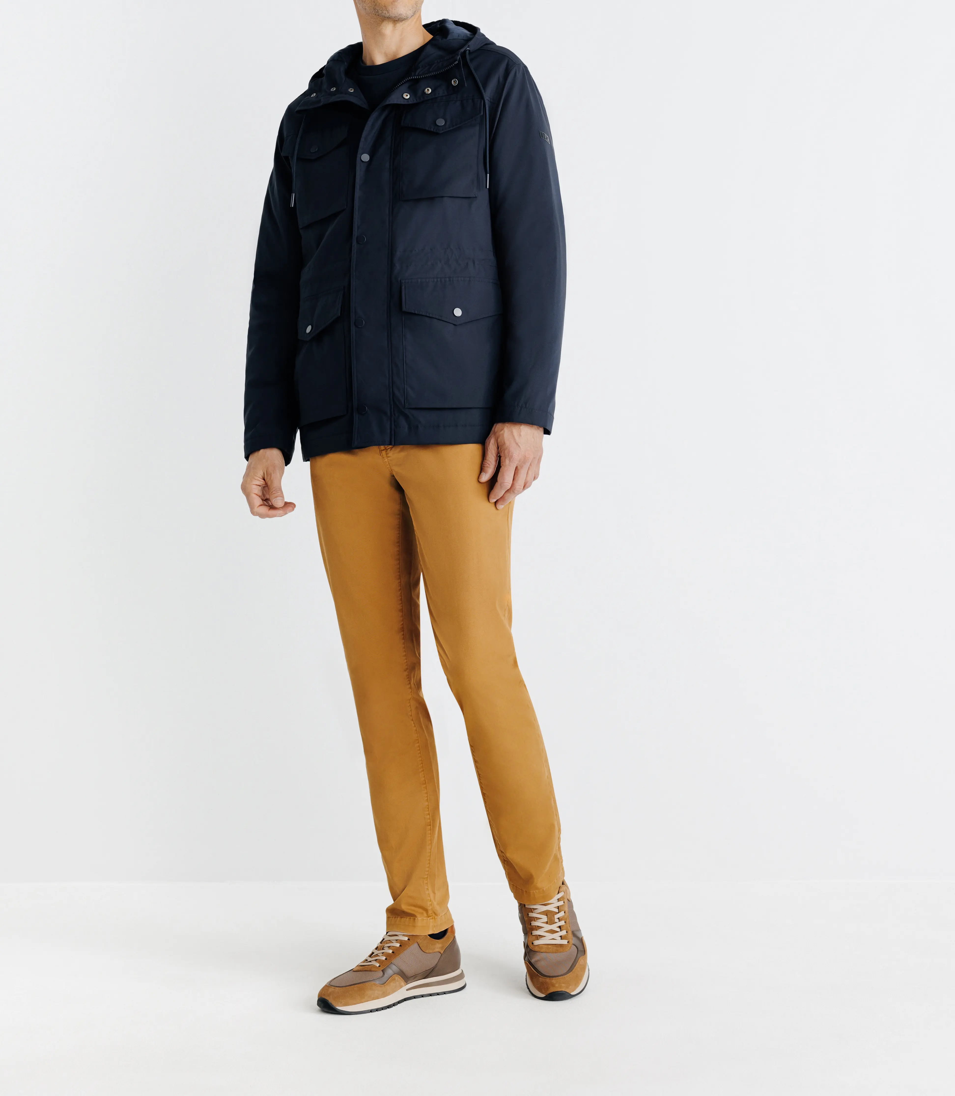 Parka avec capuche marine