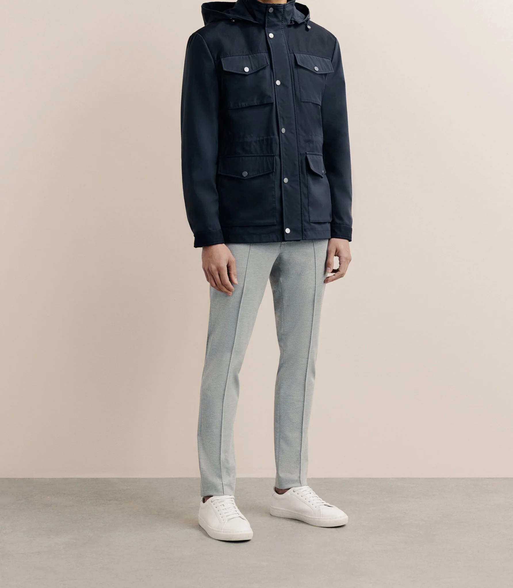 Parka avec capuche amovible marine - Image 3