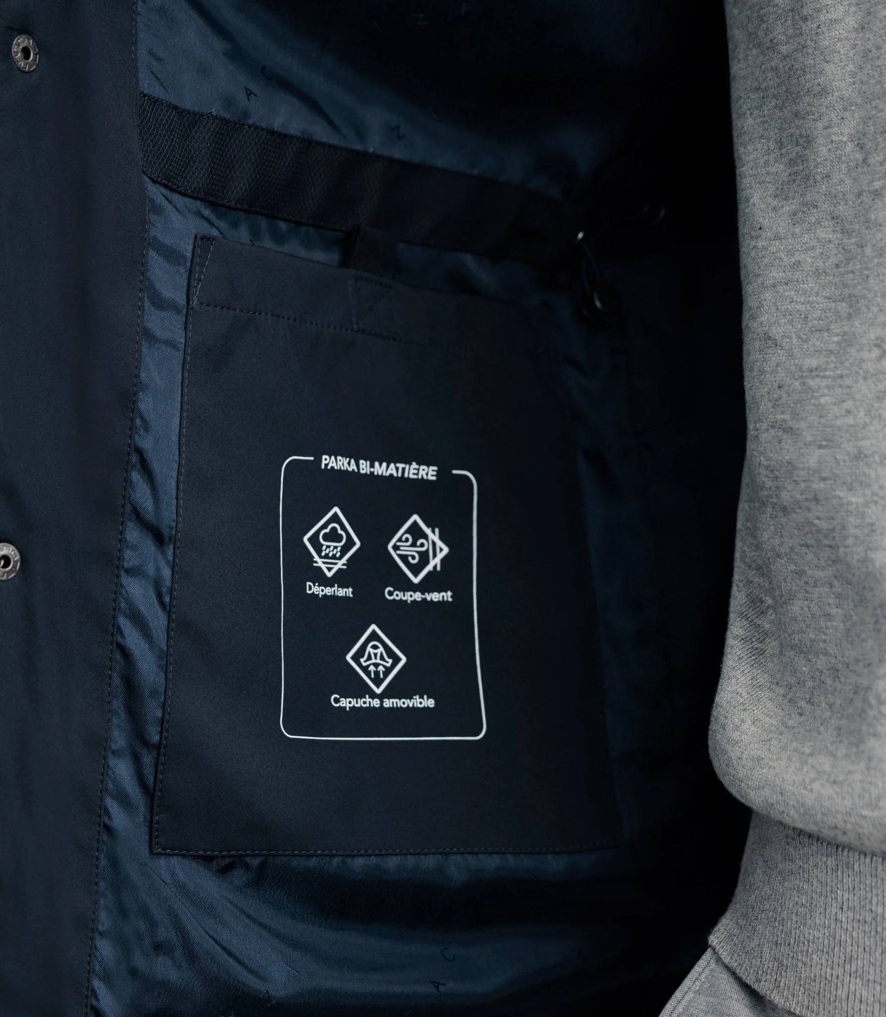 Parka avec capuche amovible marine - Image 6
