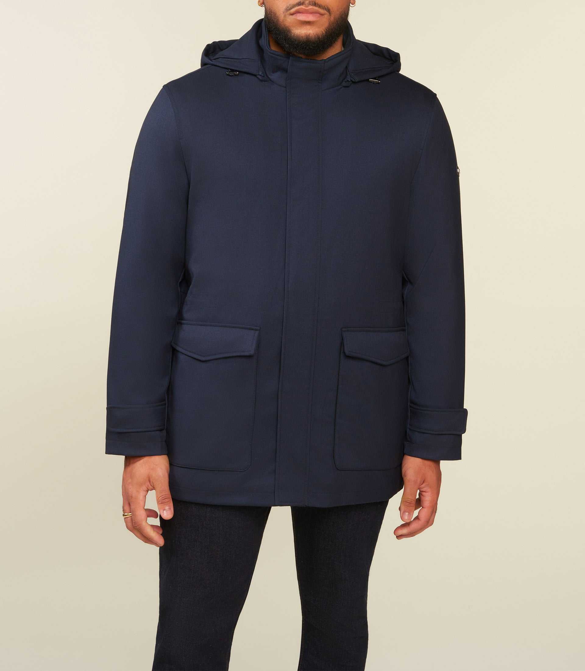 Parka légère à capuche amovible marine ISORBT - Image 2