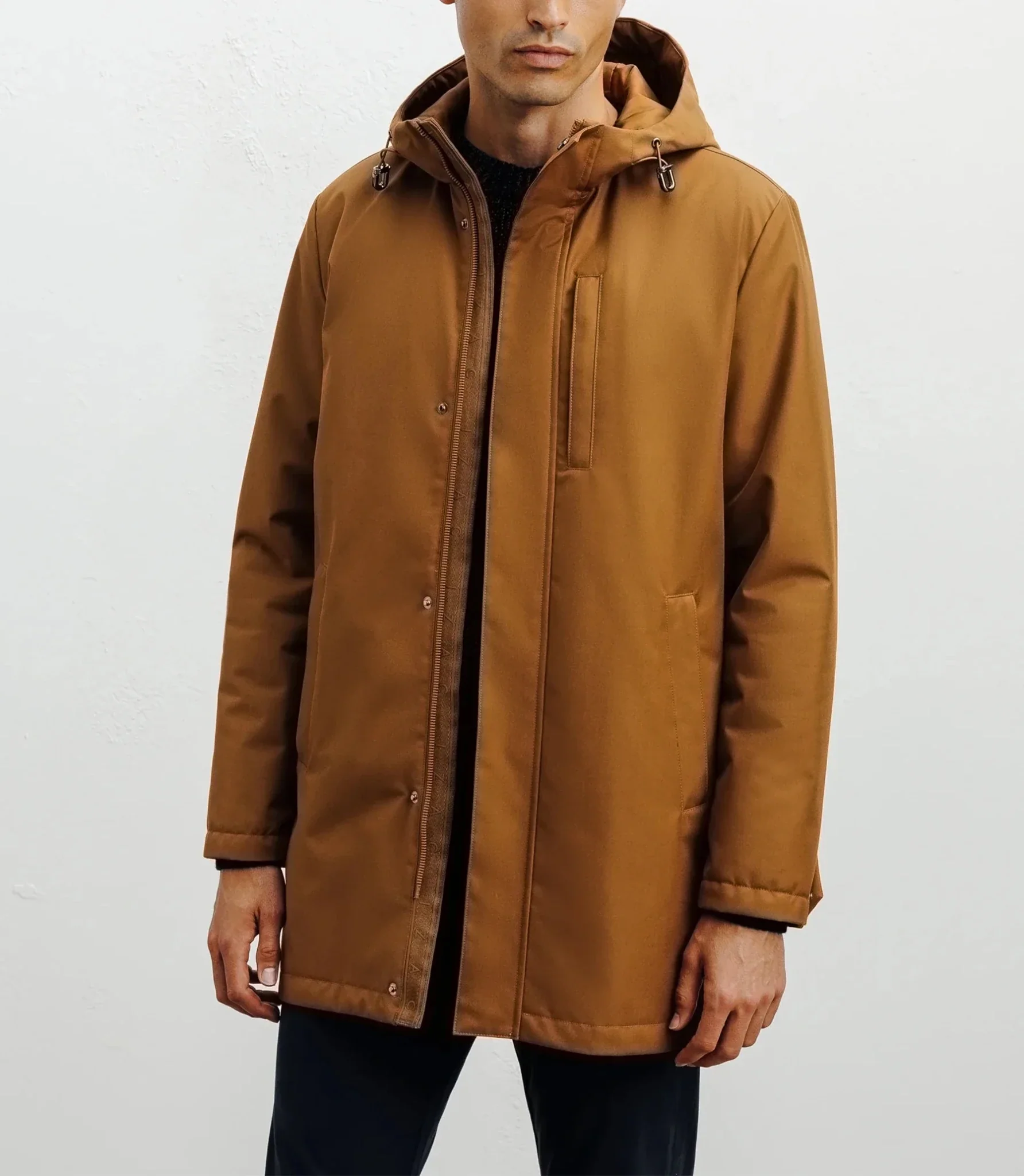 Parka légère à capuche camel
