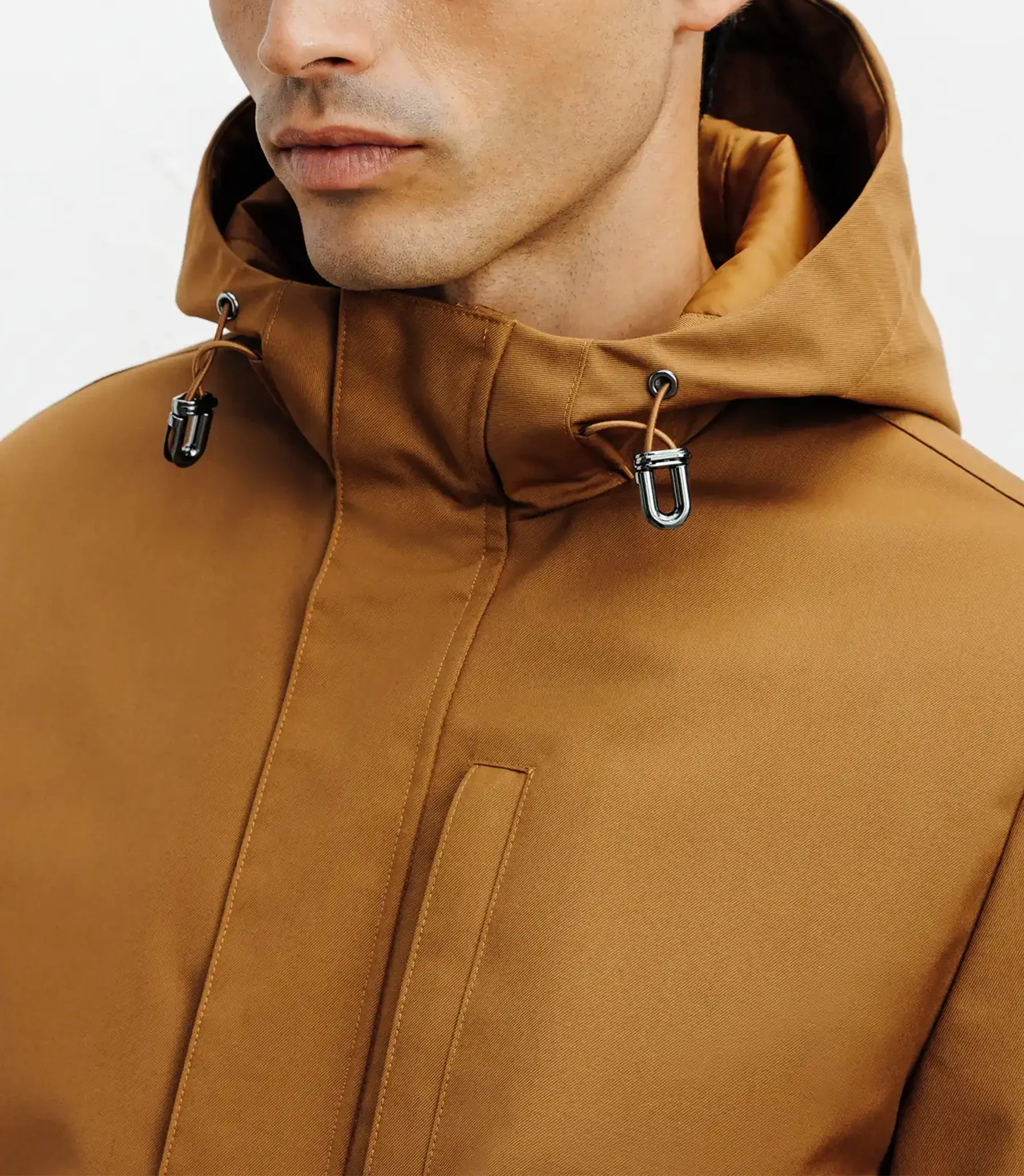 Parka légère à capuche camel - Image 2