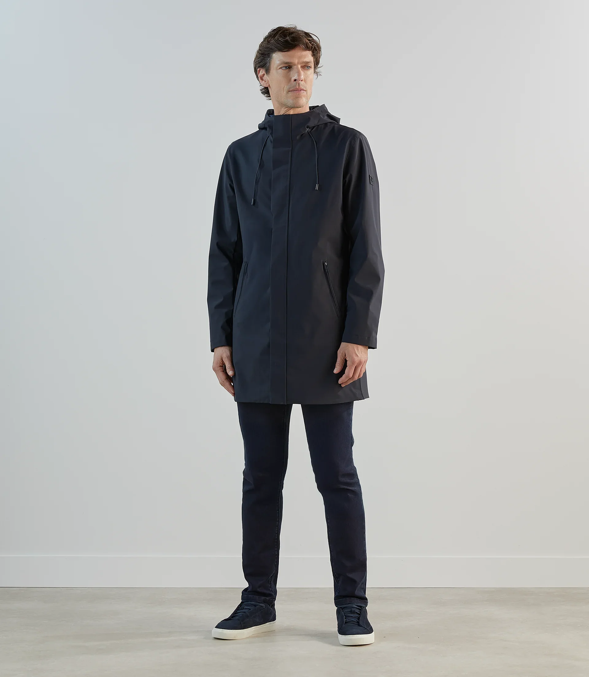 Parka légère à capuche marine - Image 3
