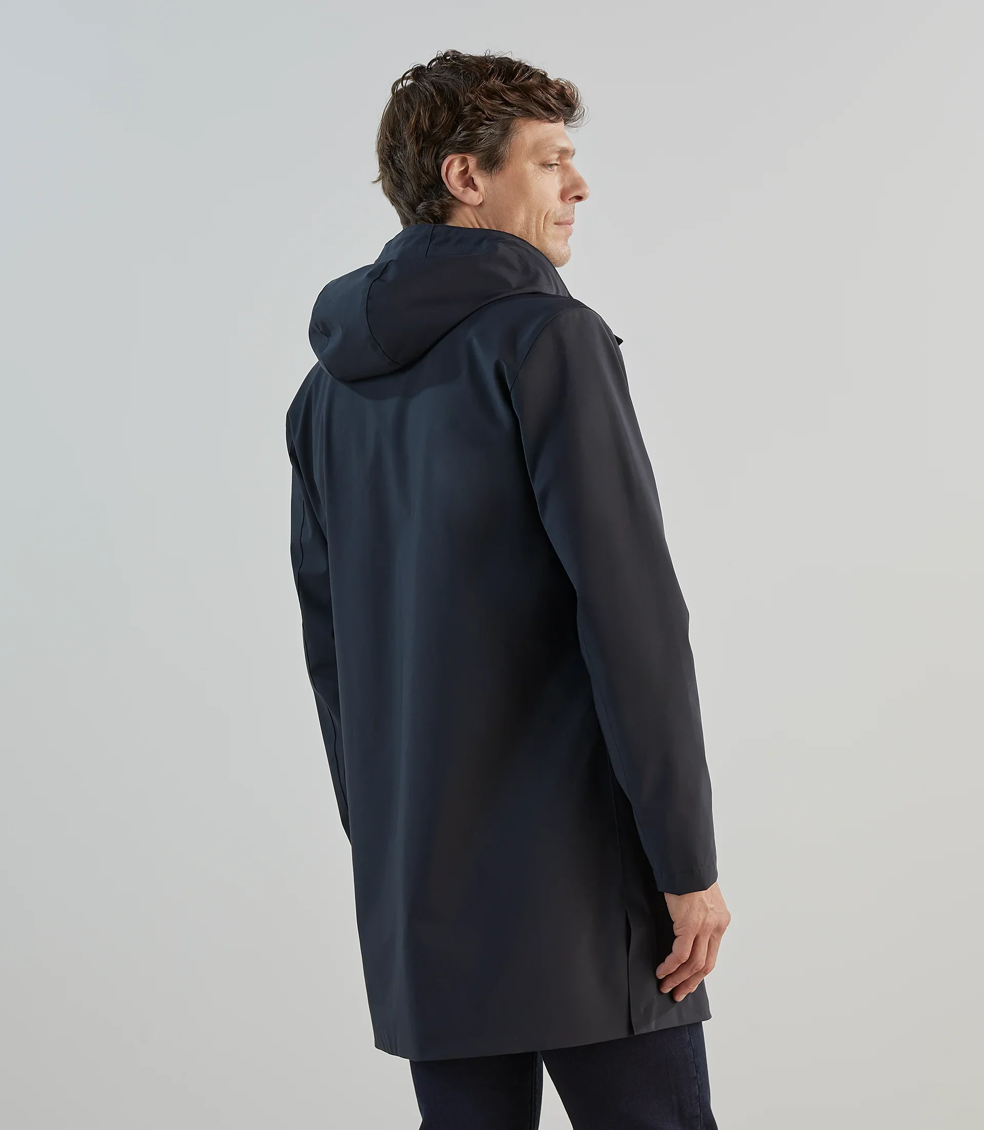 Parka légère à capuche marine - Image 4