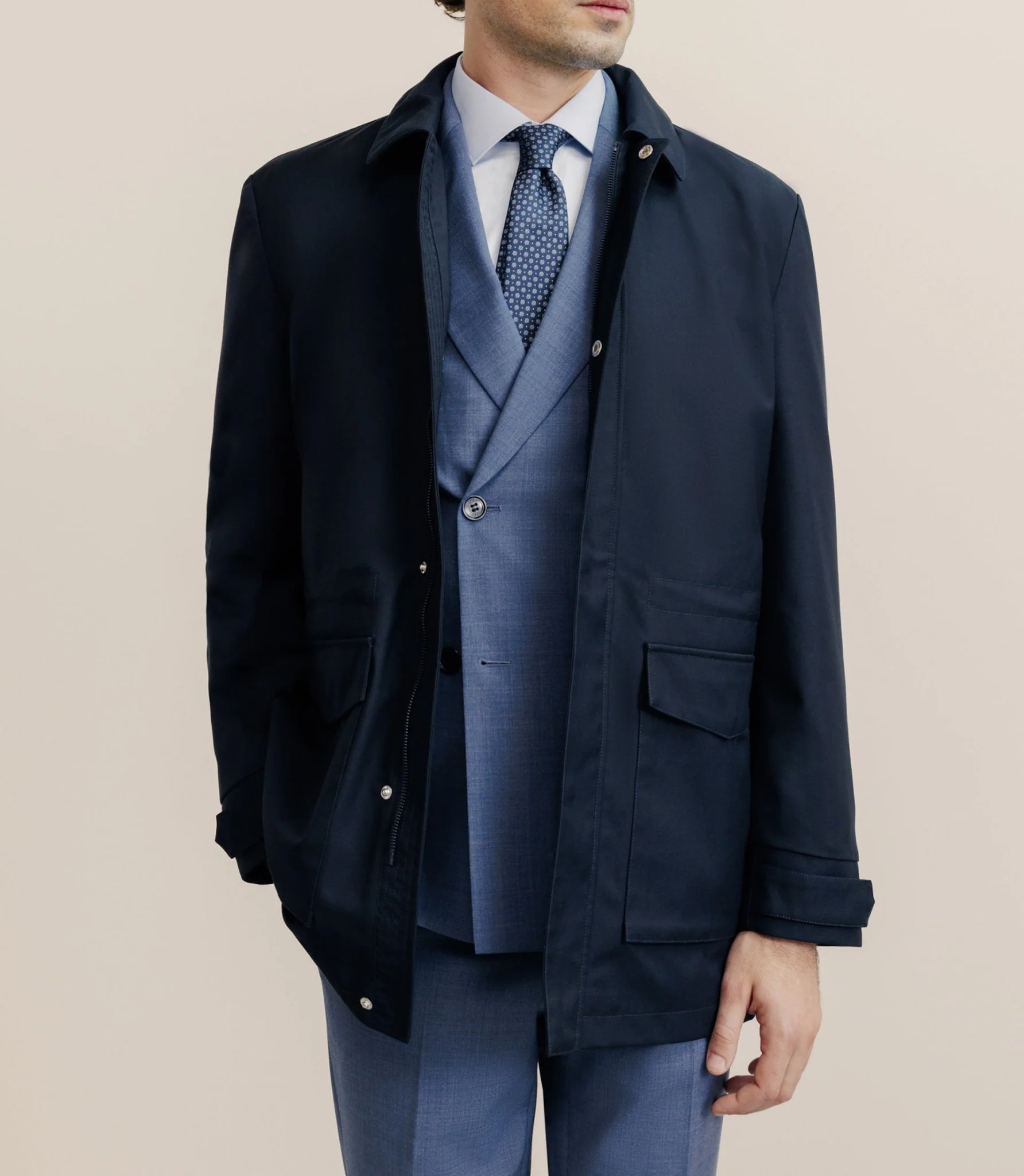 Parka courte 2 poches marine