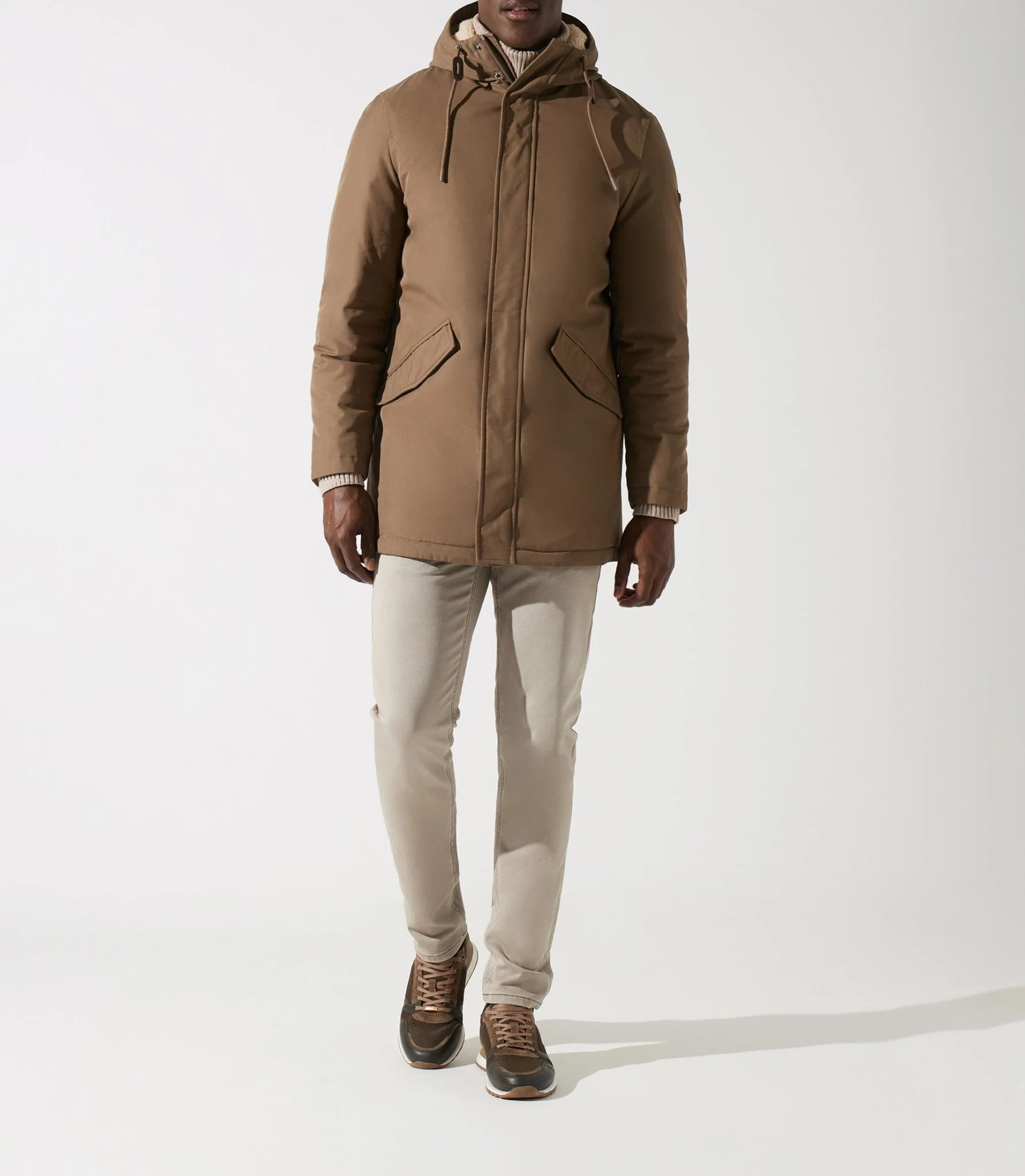 Parka longue à capuche taupe MANCHESTER - Image 2