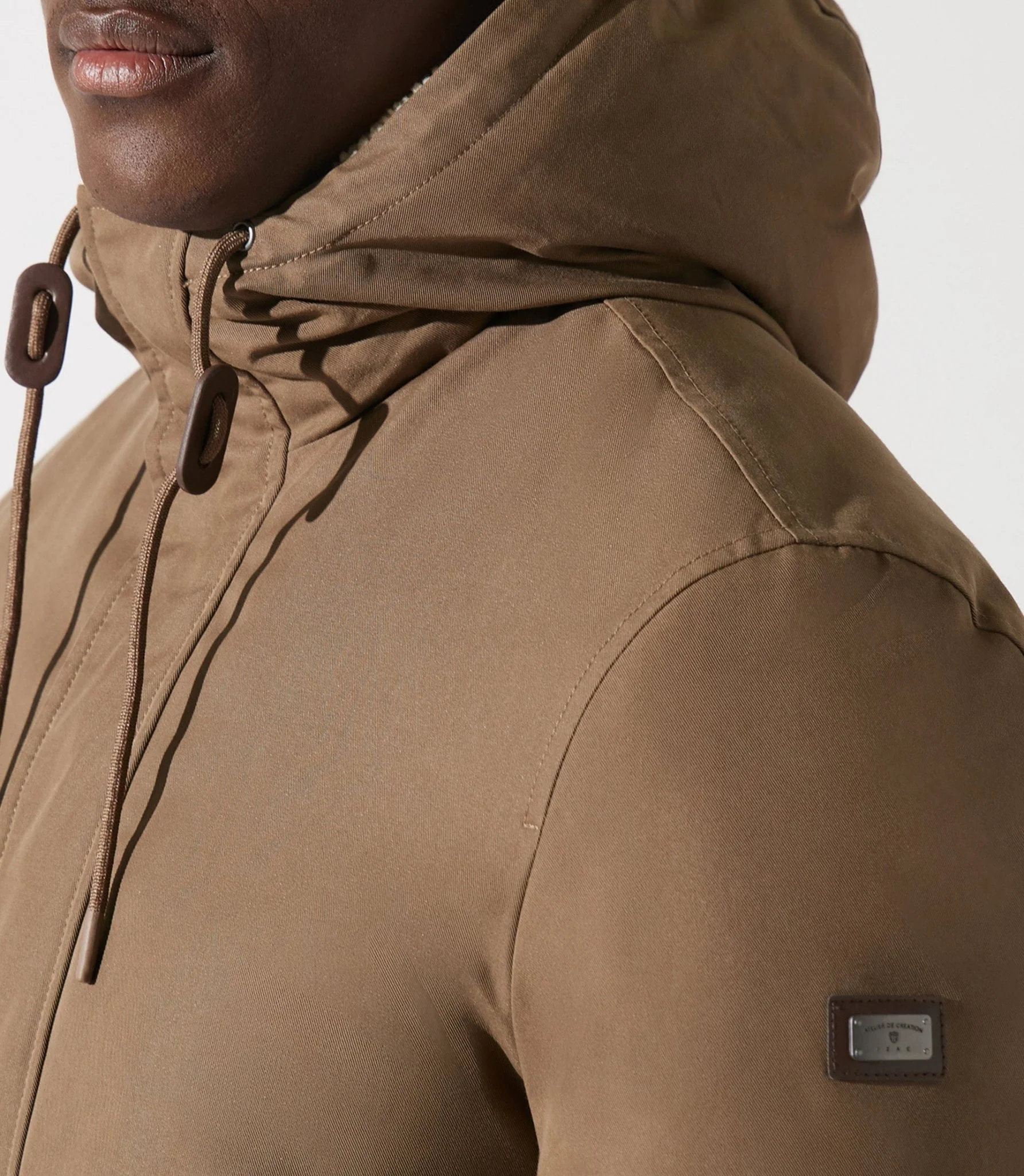 Parka longue à capuche taupe MANCHESTER - Image 3