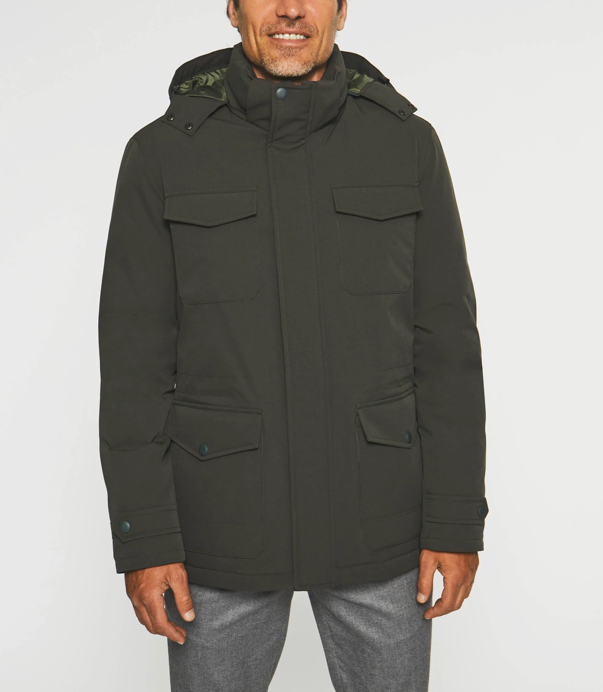 Parka à capuche amovible kaki MIRAN - Image 5