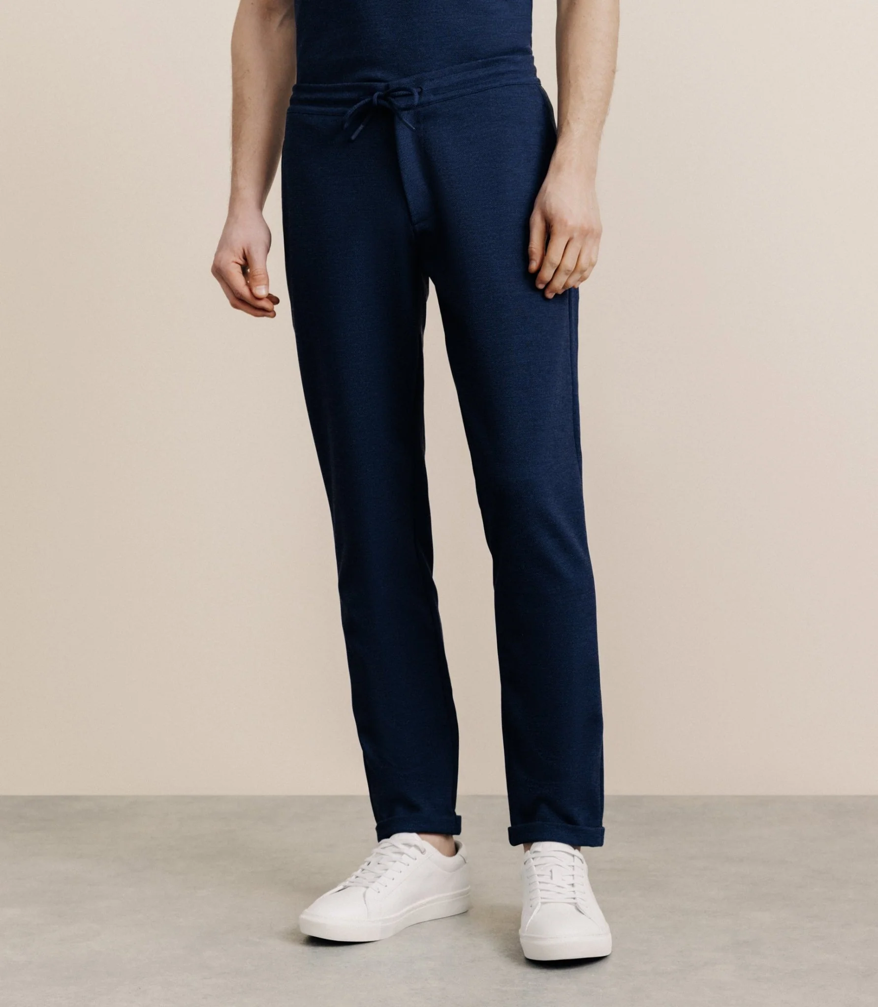 Pantalon élastiqué marine