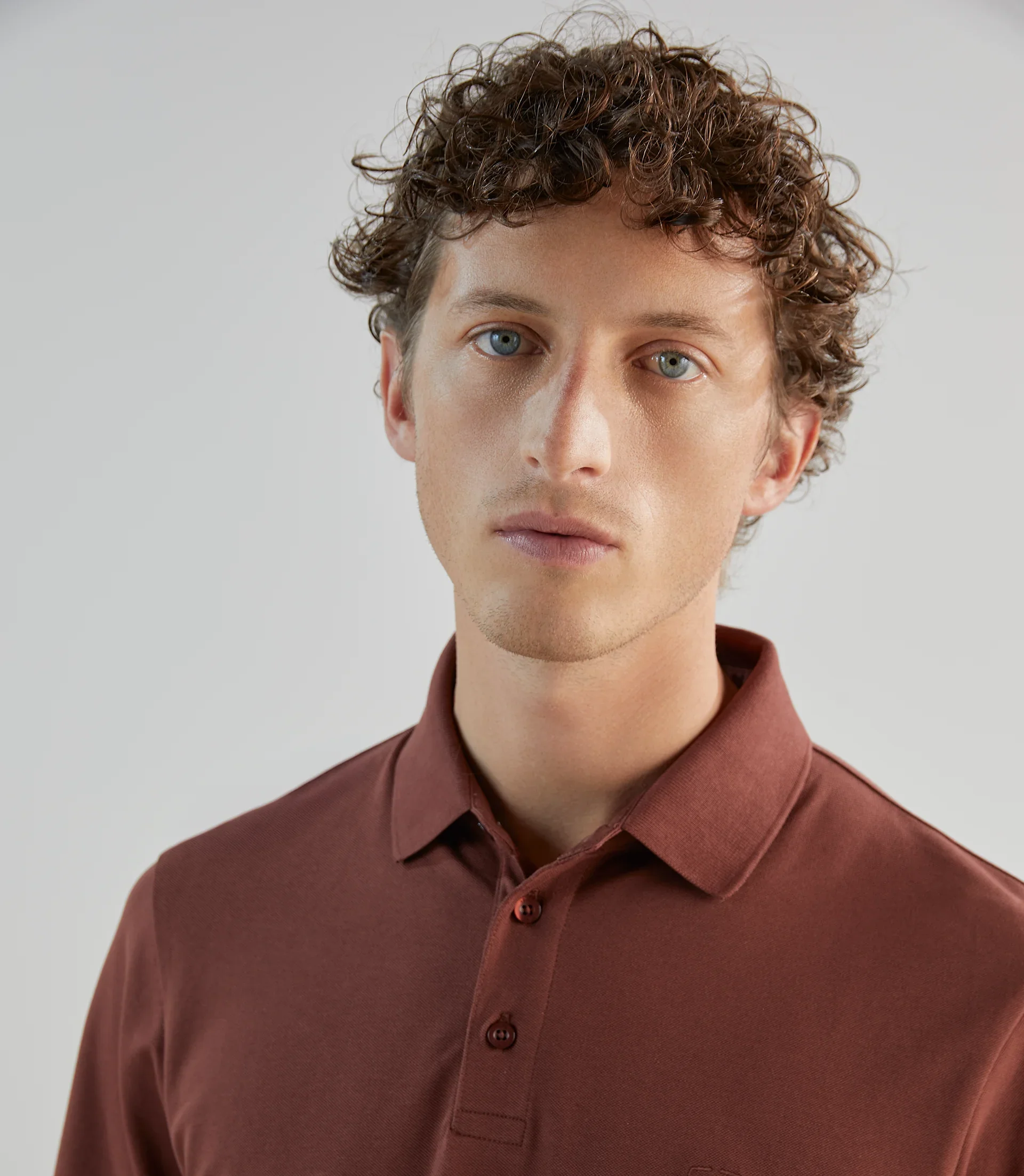 Polo piqué rouge bordeaux - Image 3