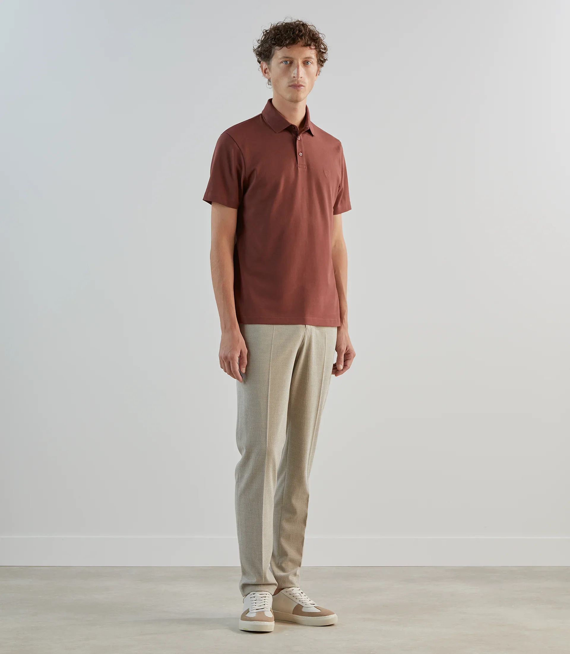 Polo piqué rouge bordeaux - Image 4