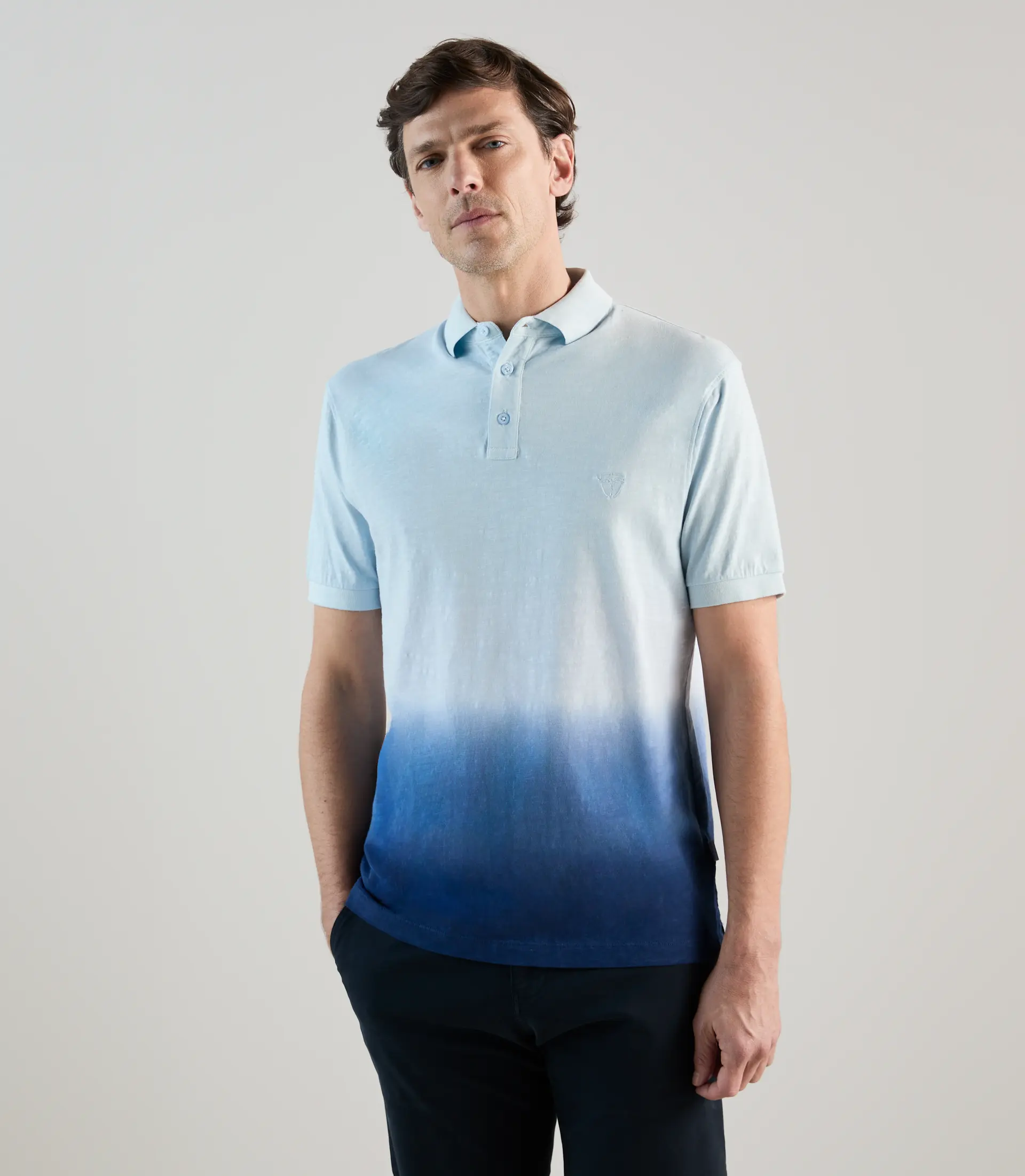 Polo à manches courtes tie and dye bleu