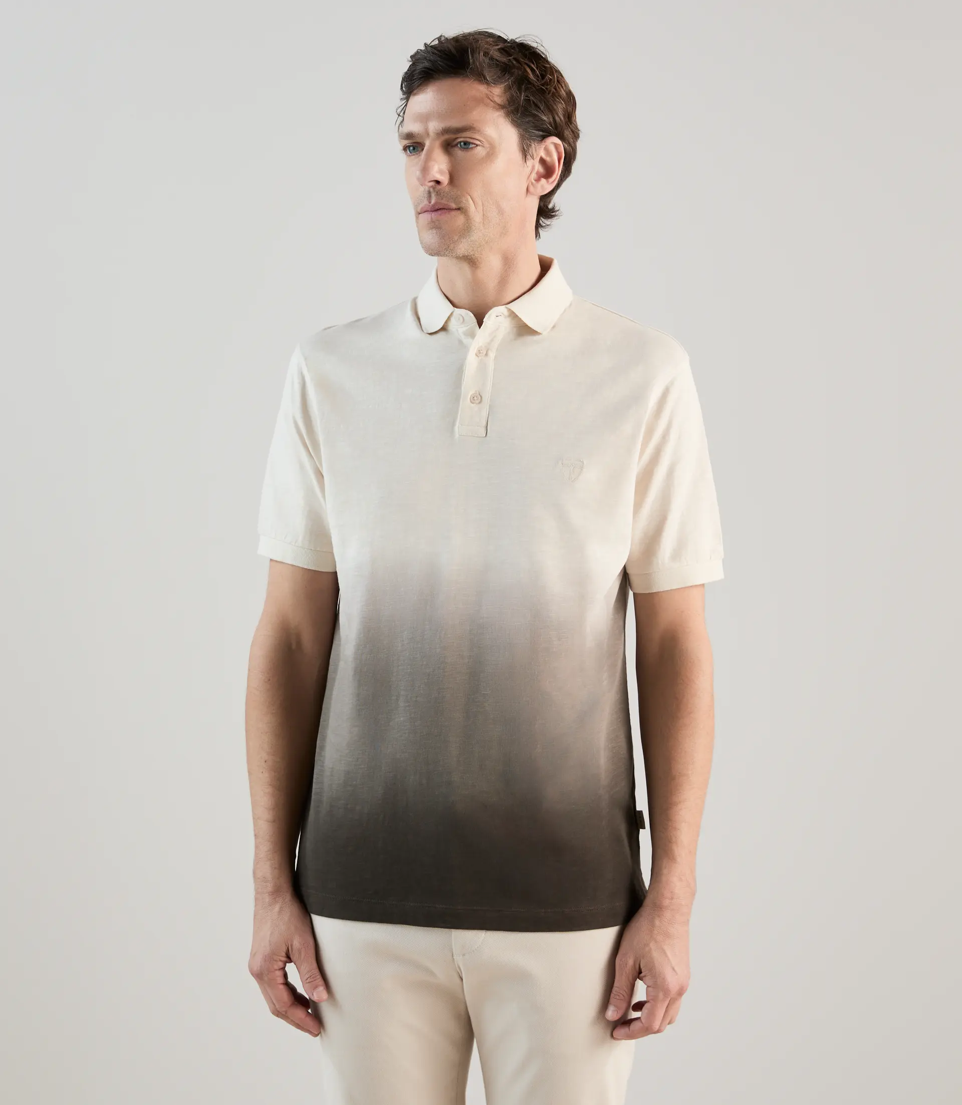 Polo à manches courtes tie and dye taupe