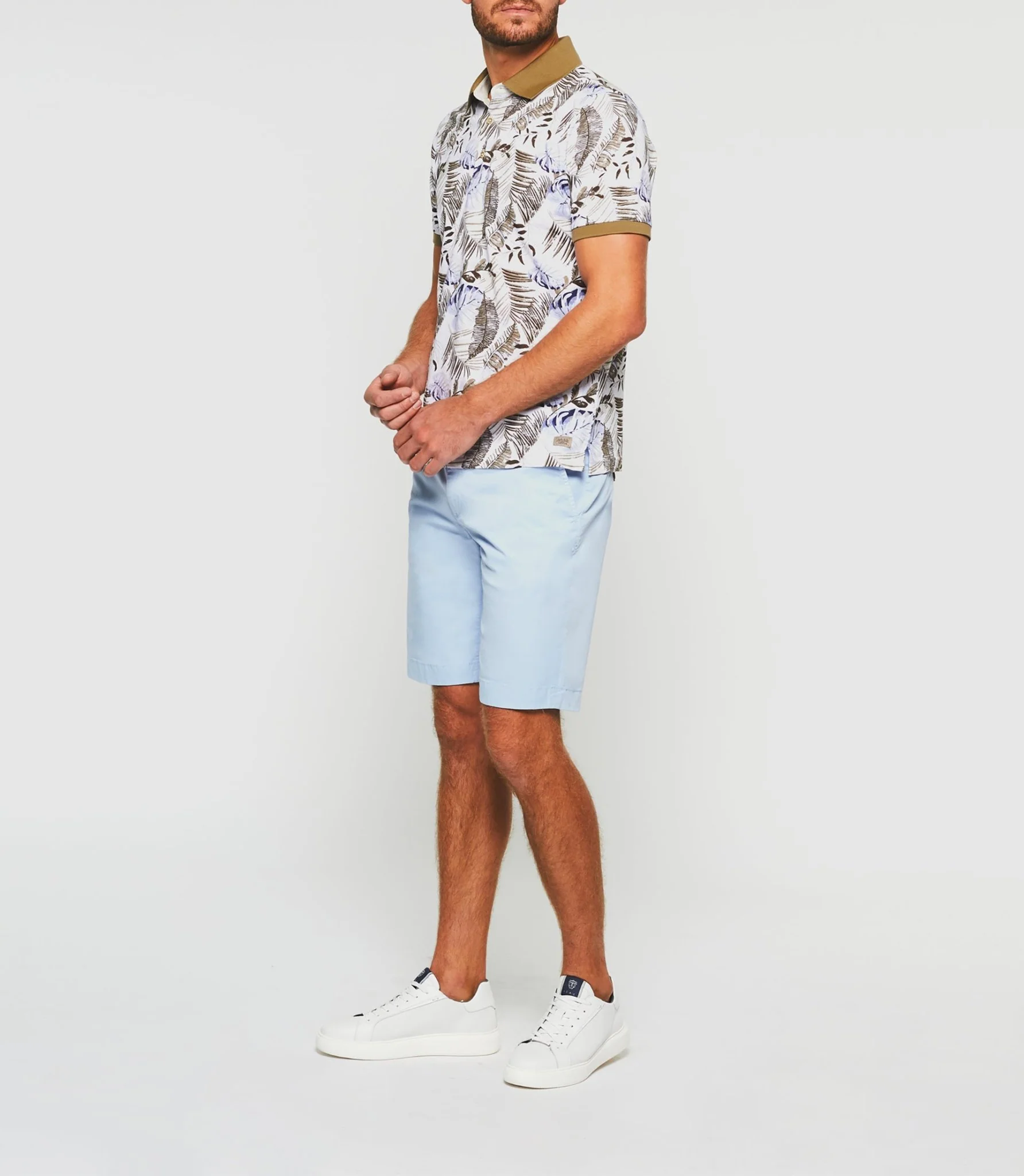 Polo manches courtes blanc et bleu "Gab" - Image 3