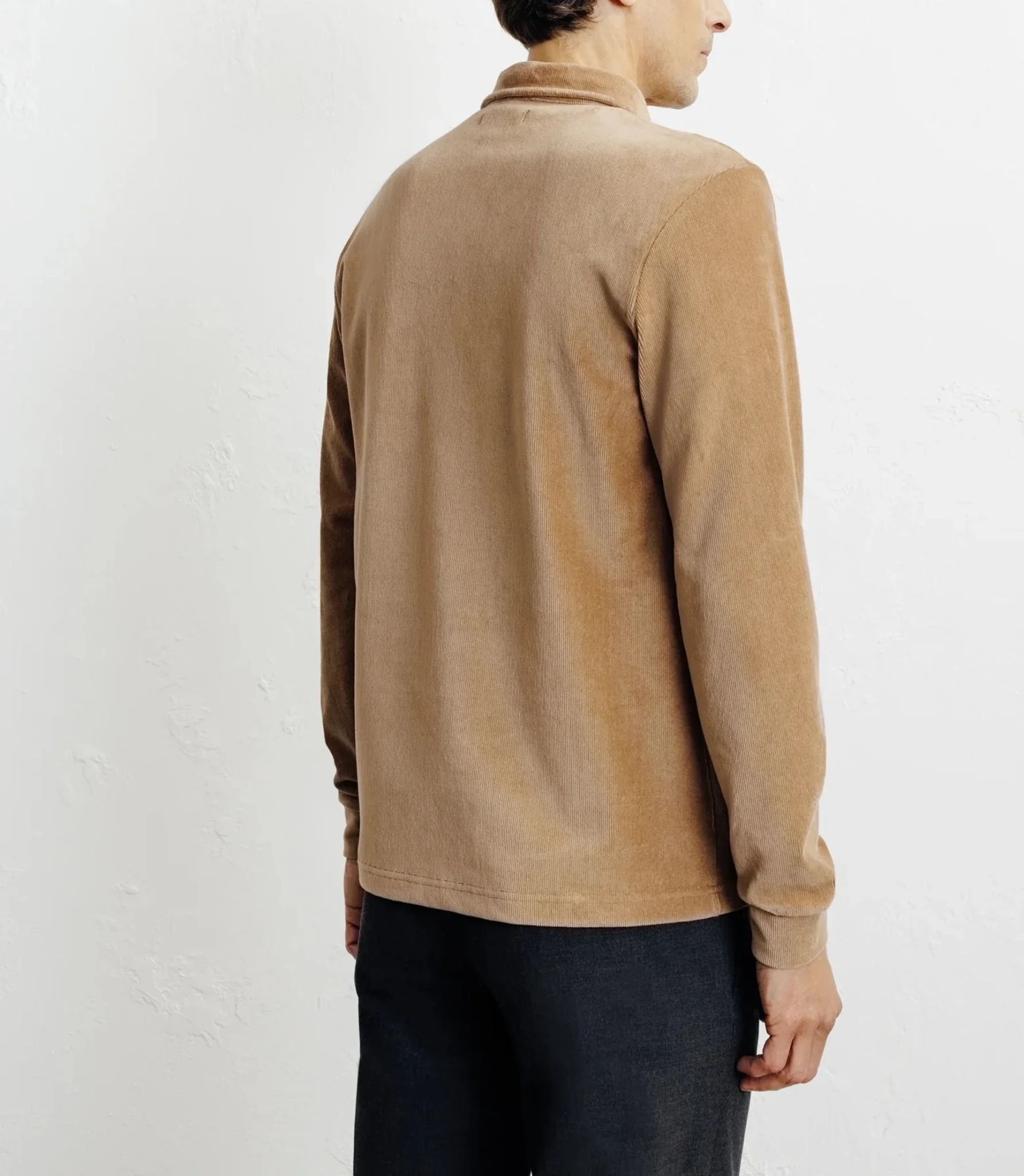 Polo boutonné manches longues camel - Image 4
