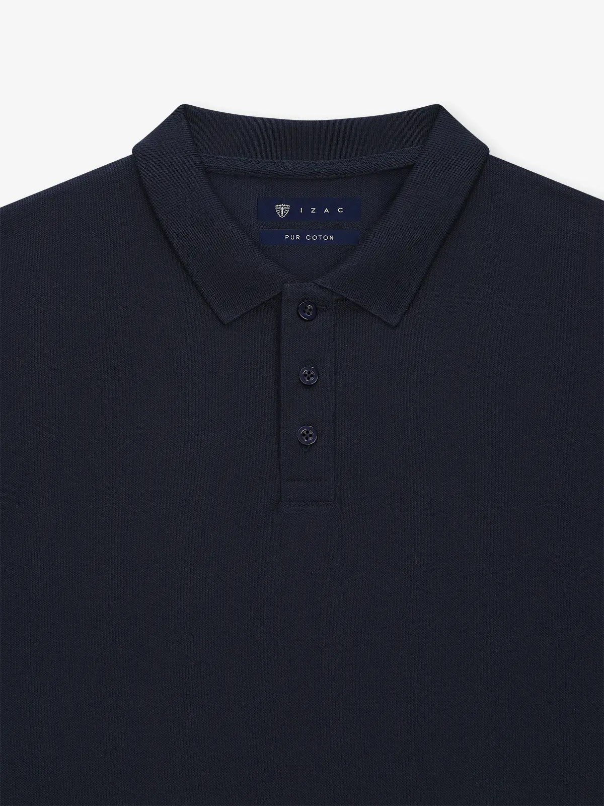 Polo boutonné marine - Image 2