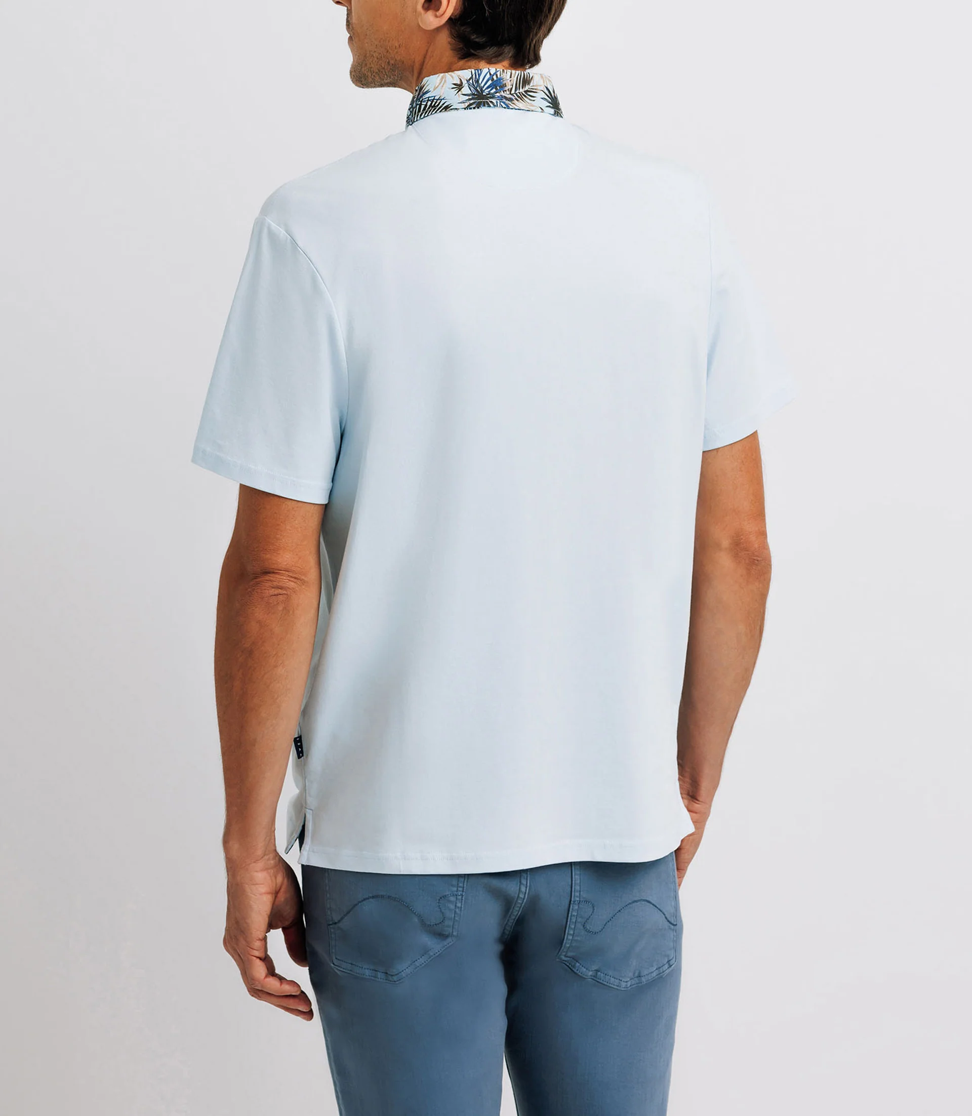 Polo avec broderie bleu ciel - Image 4