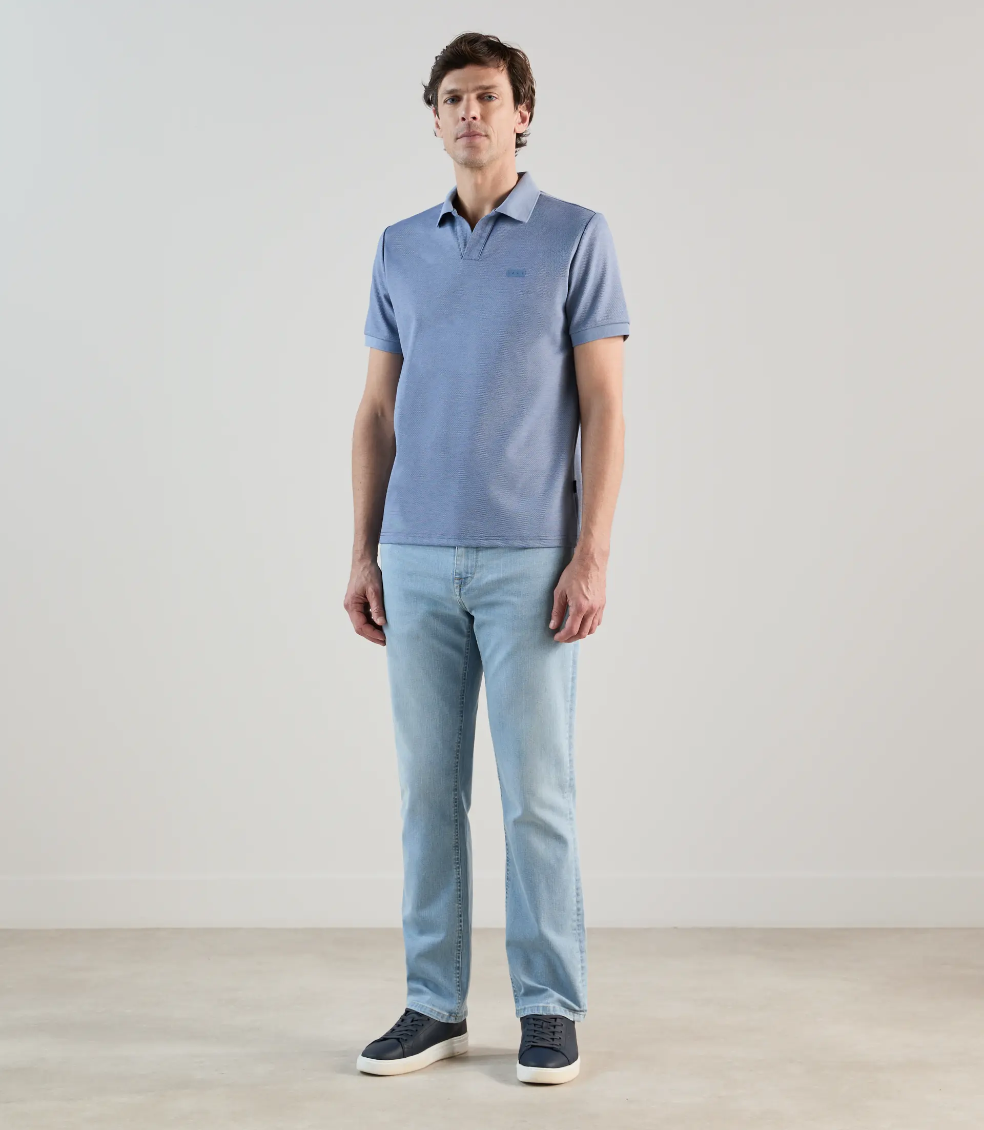 Polo col ouvert indigo - Image 3