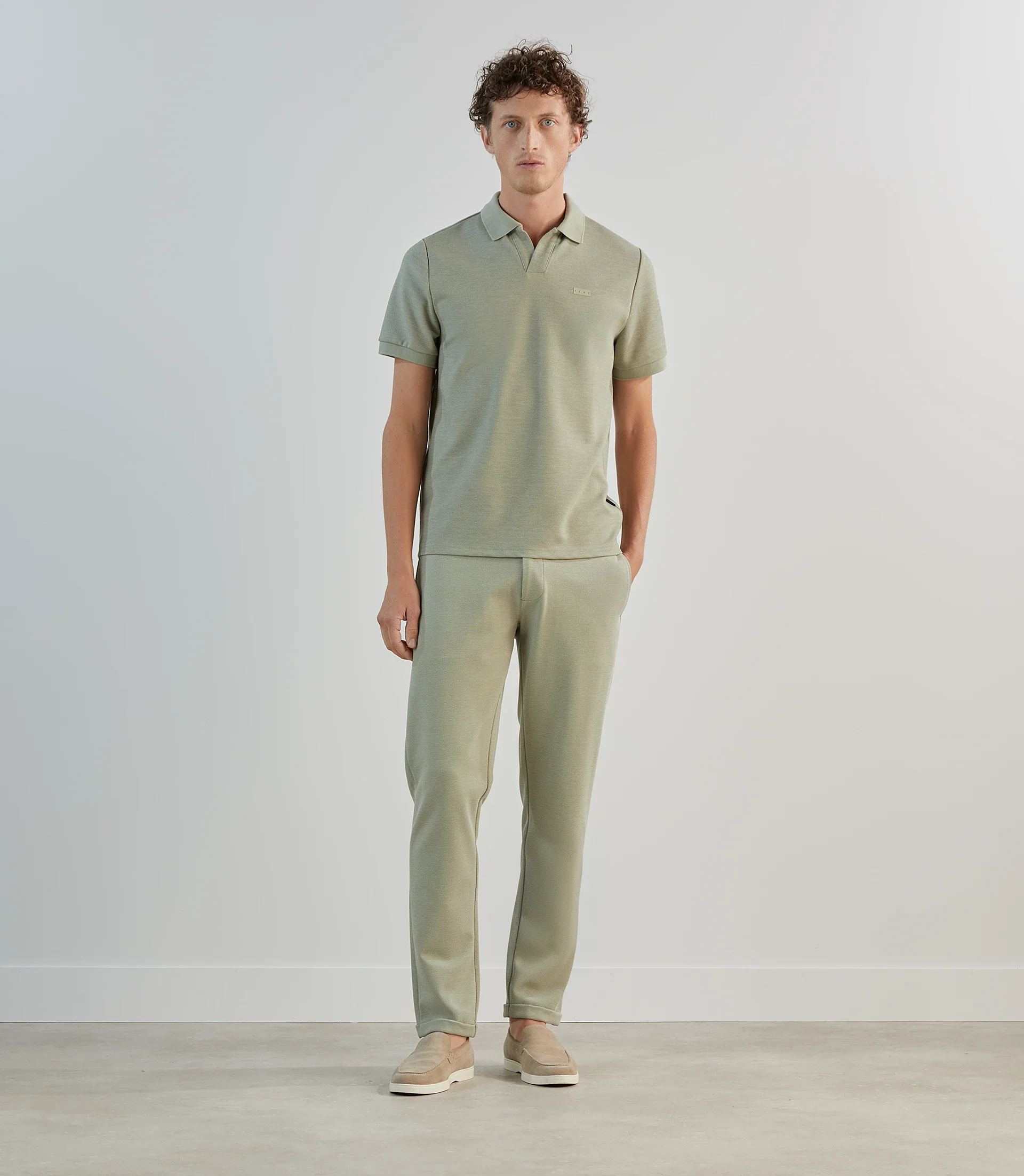 Polo col ouvert kaki - Image 3